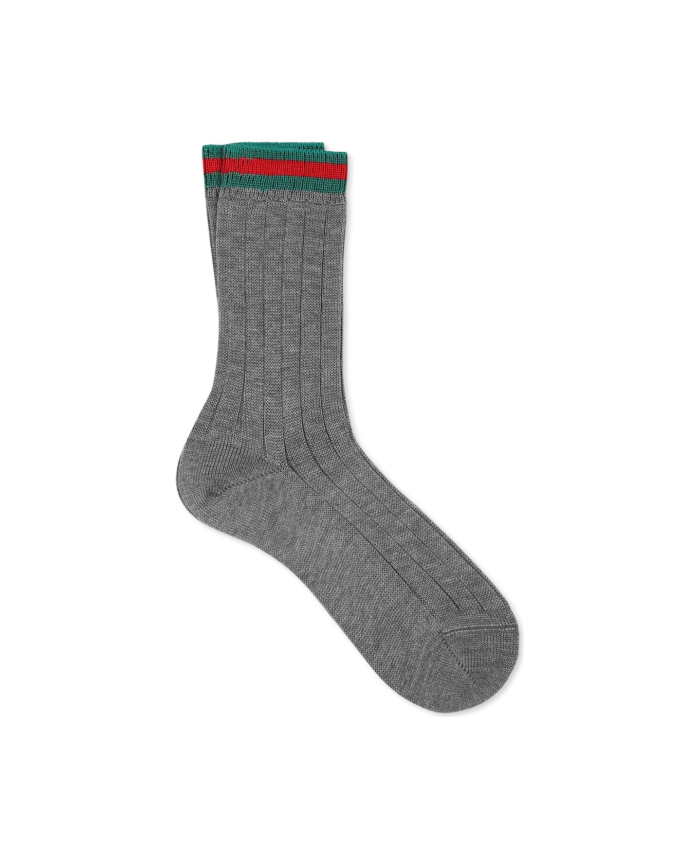 Gucci Grey Socks For Kids With Web Detail - Grey