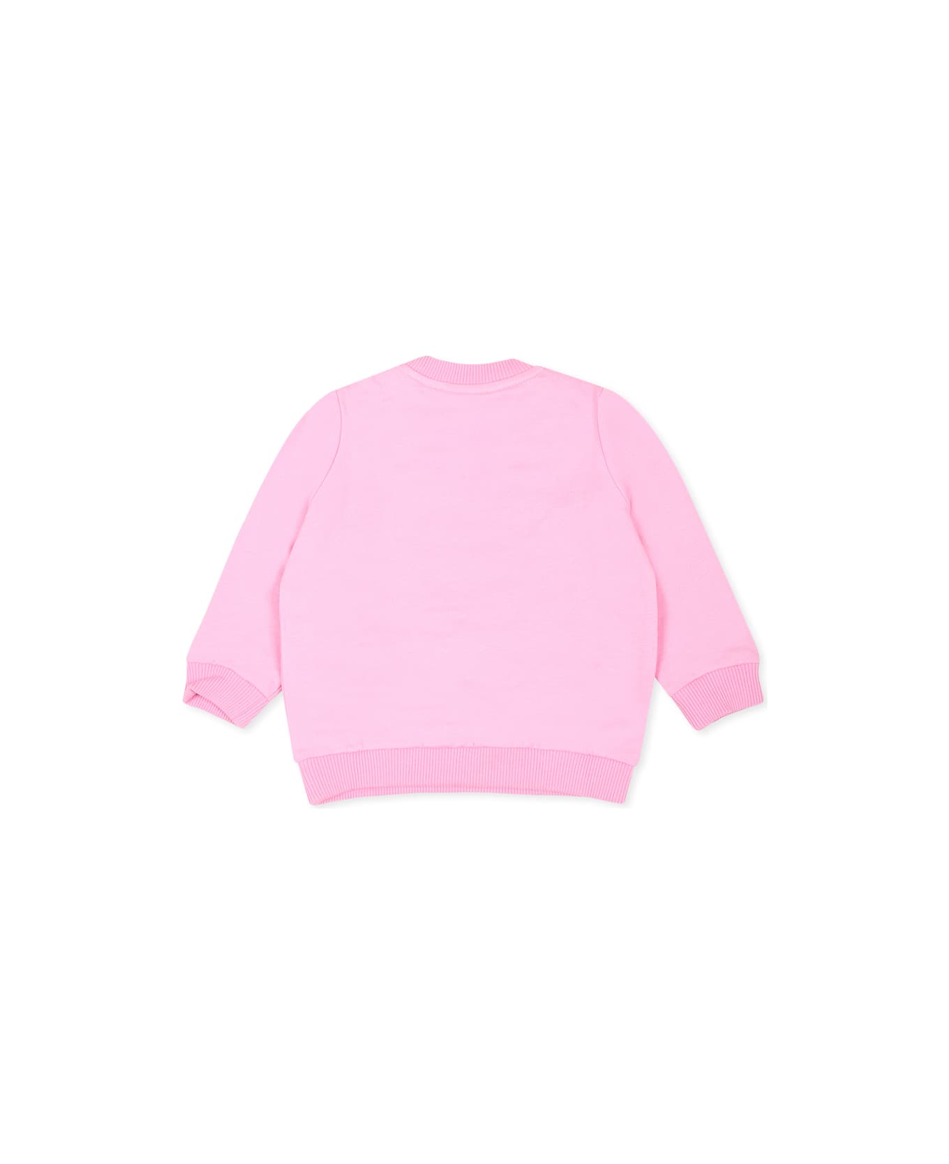 Moschino Pink Sweatshirt For Baby Girl With Three Teddy Bears - Rosa