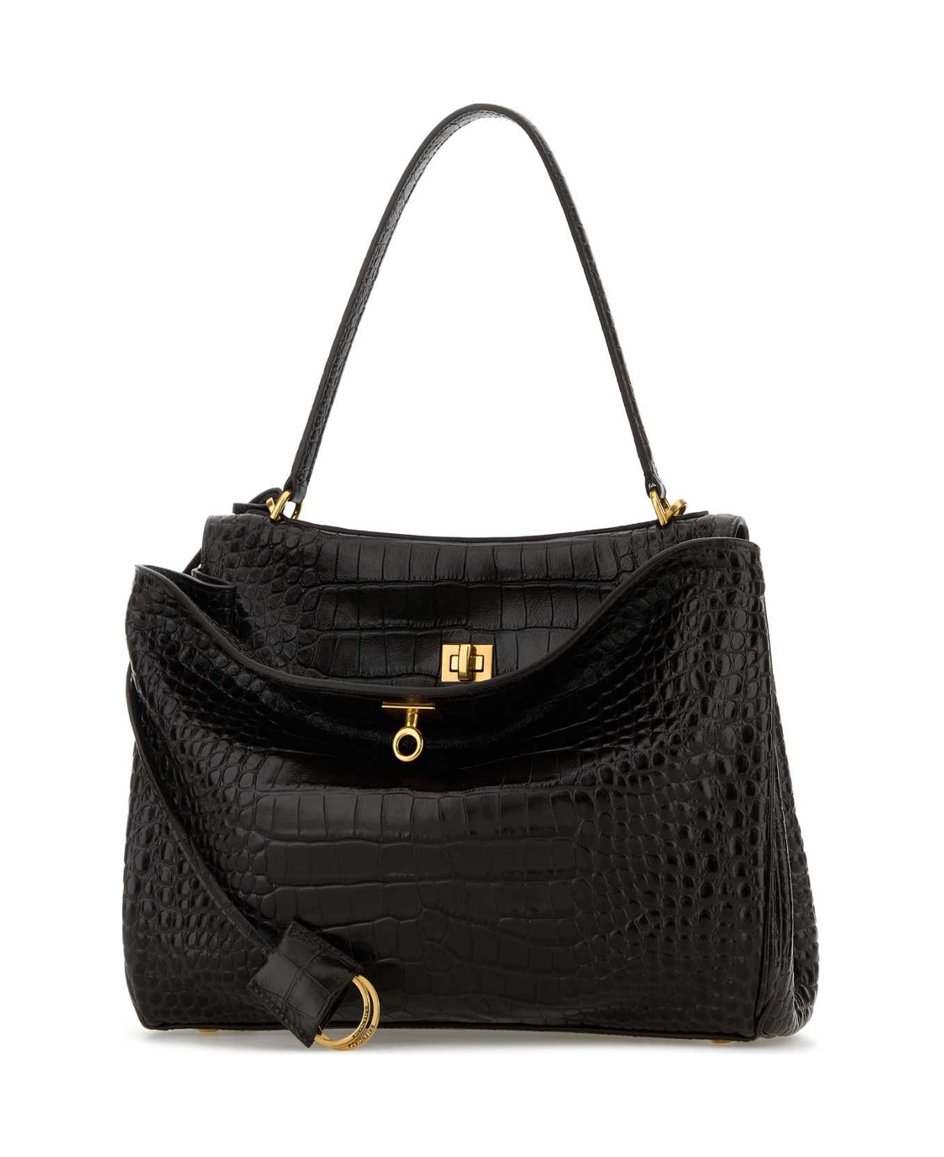 Balenciaga Dark Brown Leather Rodeo Handbag - ESPRESSO