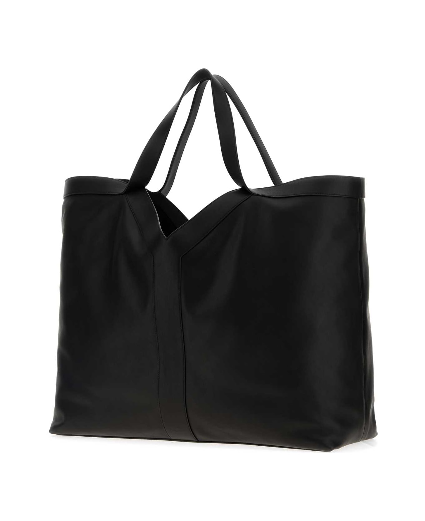 Saint Laurent Black Leather Maxi Shopping Bag - NERO