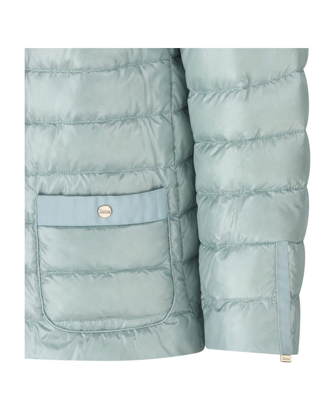 Herno Long Sleeved Quilted Down Jacket - Clear Blue