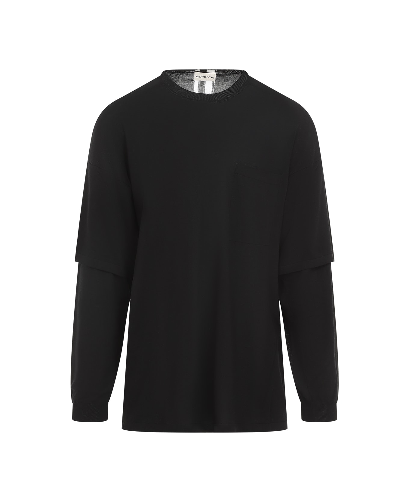 Mordecai Fresco Double Layer Sweater - Black ニットウェア