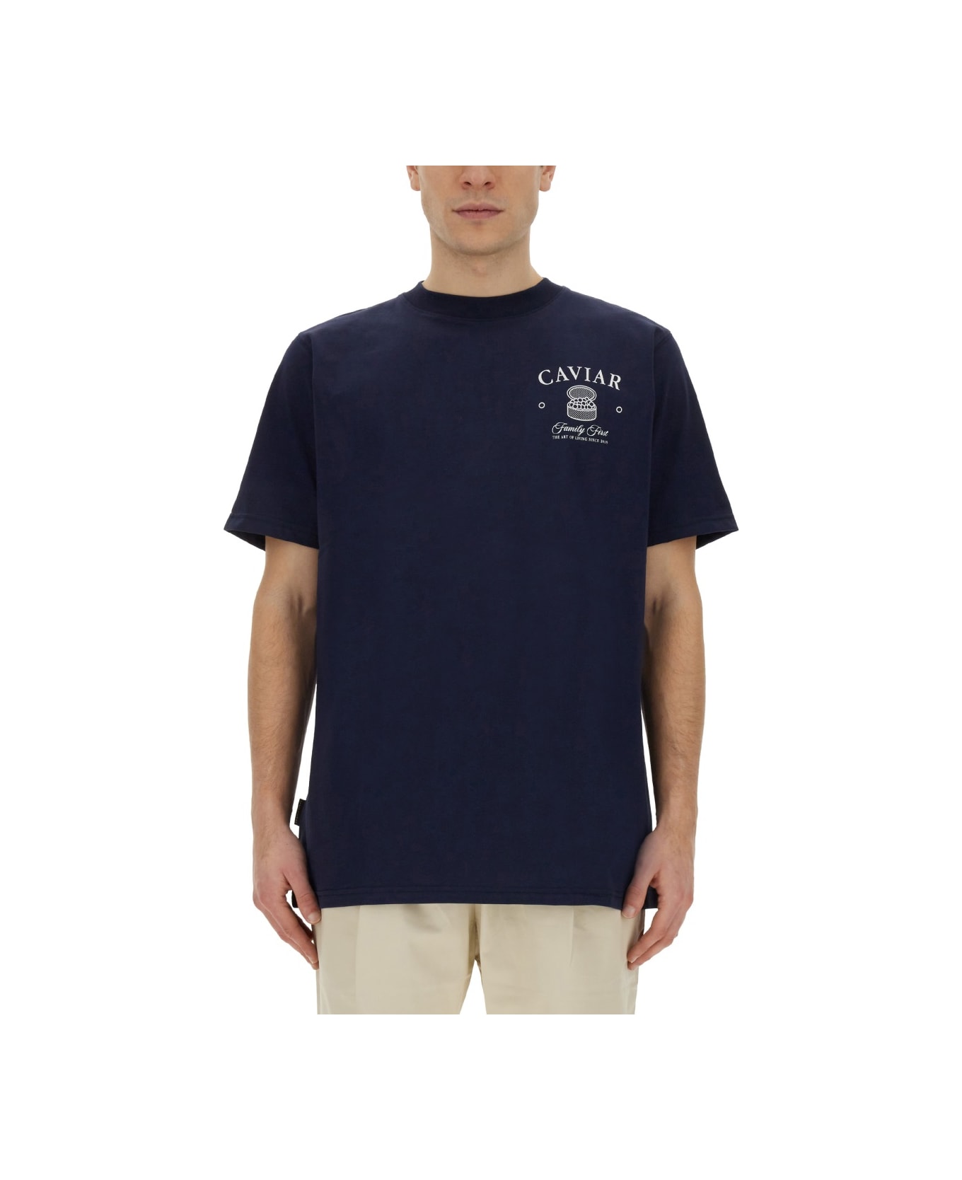 Family First Milano T-shirt With "caviar" Print - BLUE