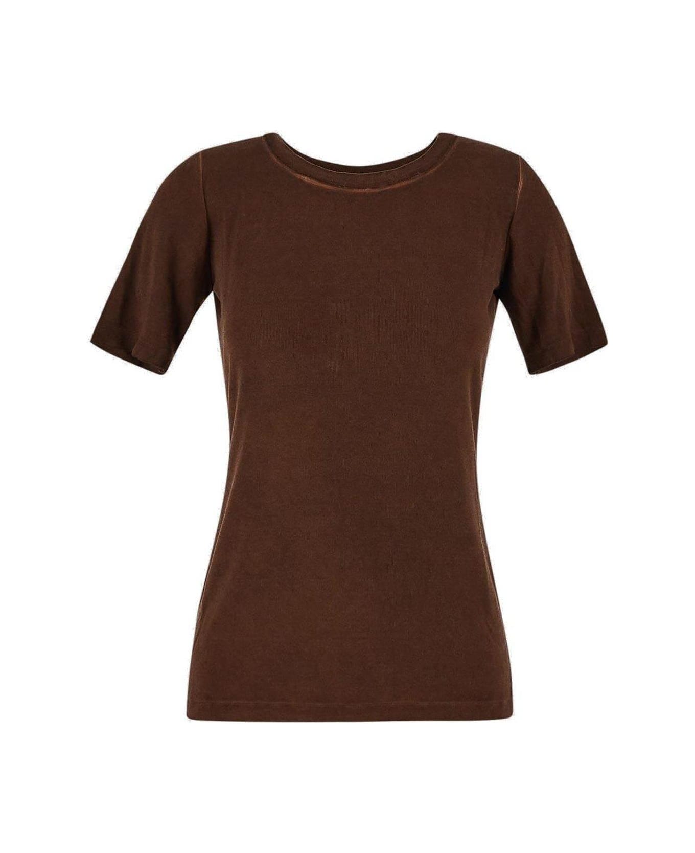 Uma Wang Crewneck Ribbed T-shirt - BROWN