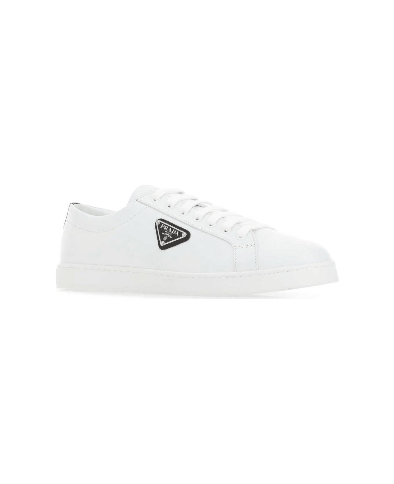 Prada White Leather Sneakers - Multicolor