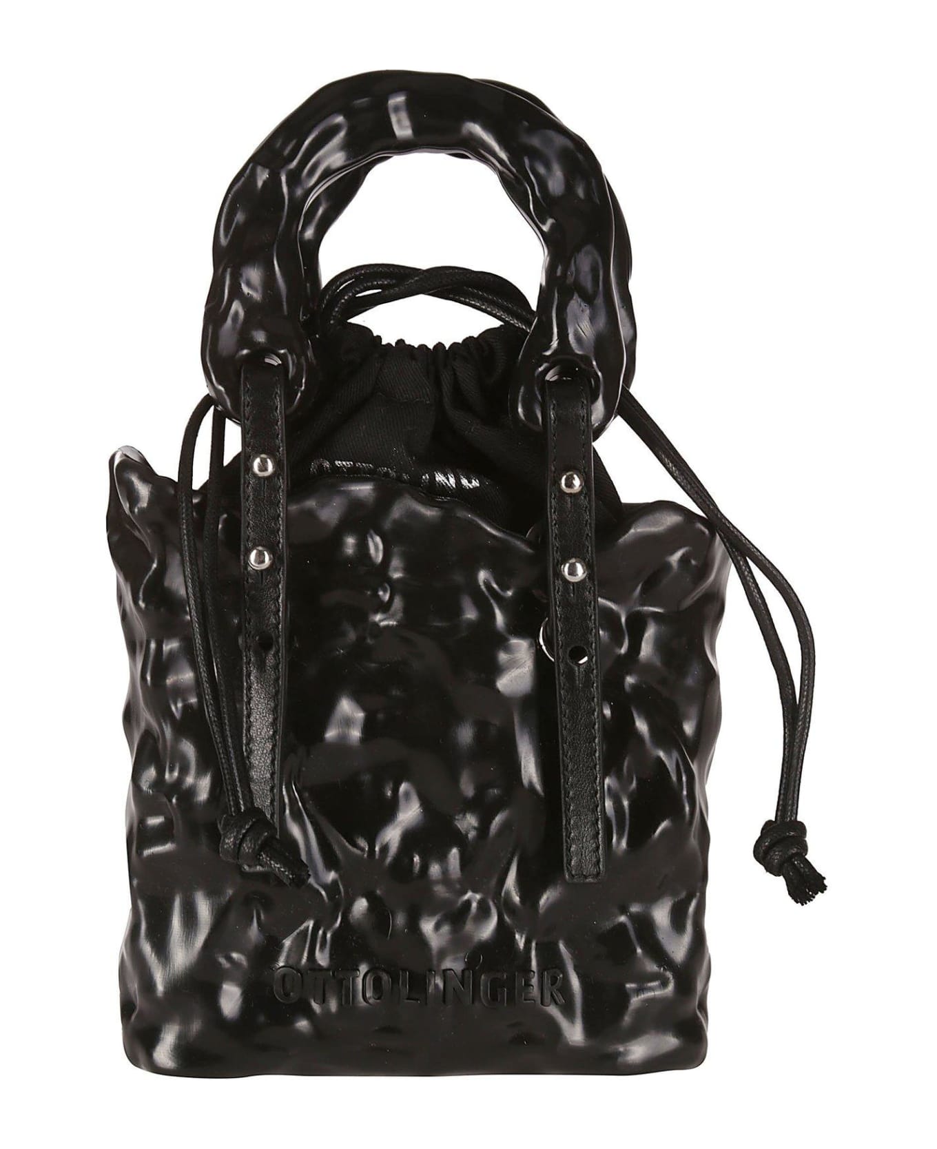 Ottolinger Top Drawstring Sculpted Tote Bag - Black