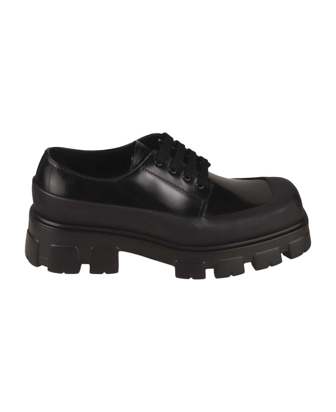 Prada Square Tote Derby Shoes - Black