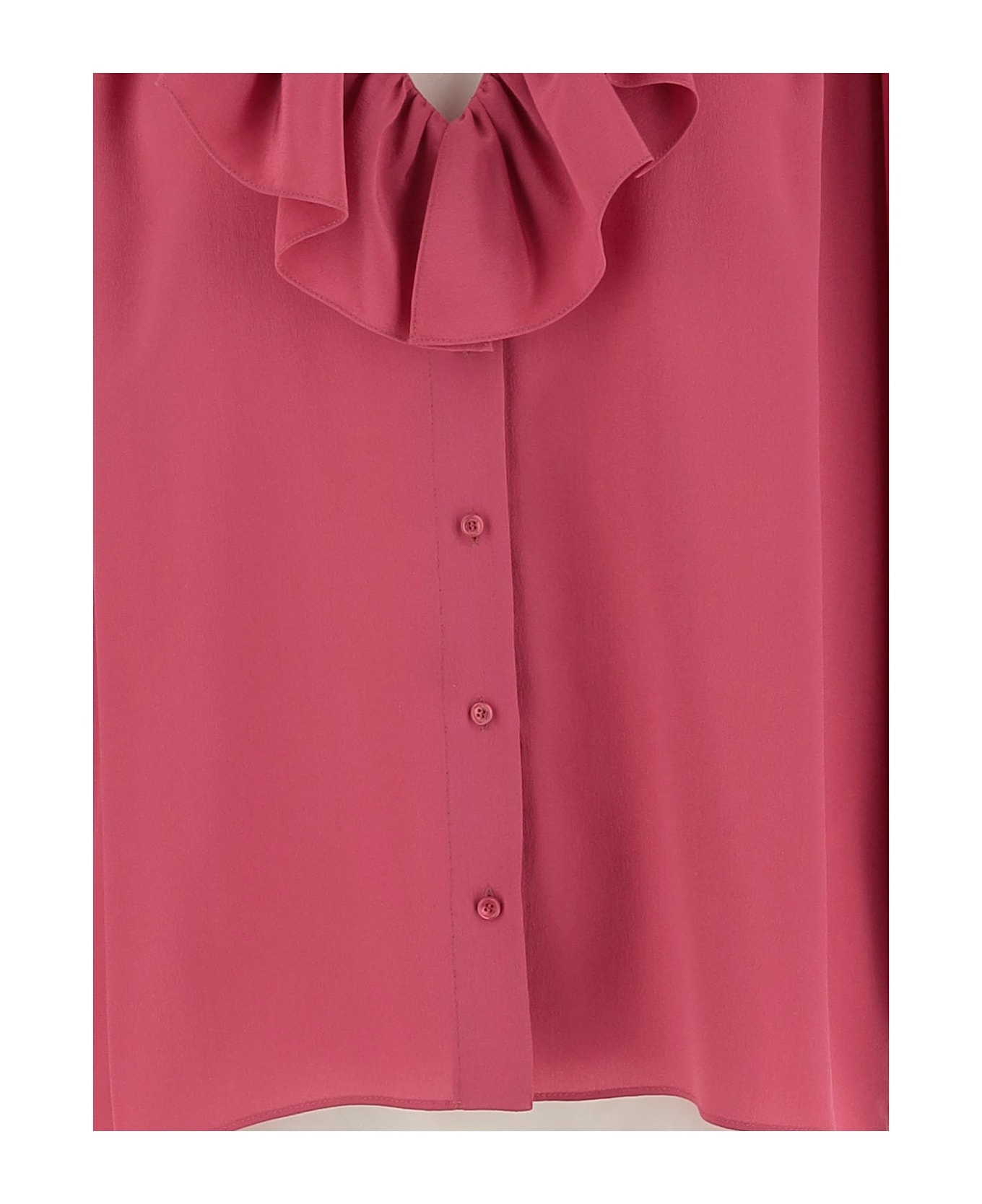 Chloé Silk Ruffled Shirt - Divine Red