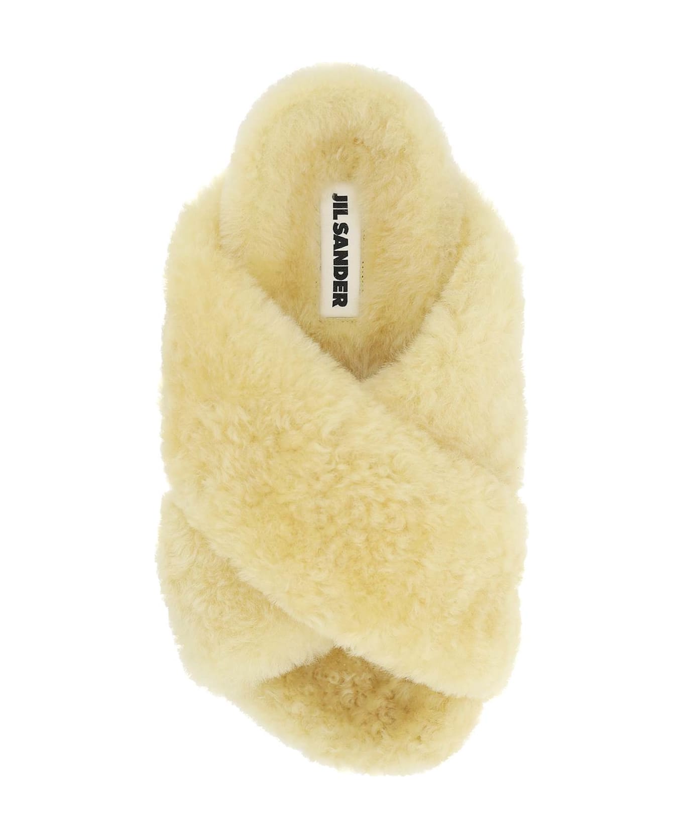 Jil Sander Shearling Sandal - BUTTER (Beige)