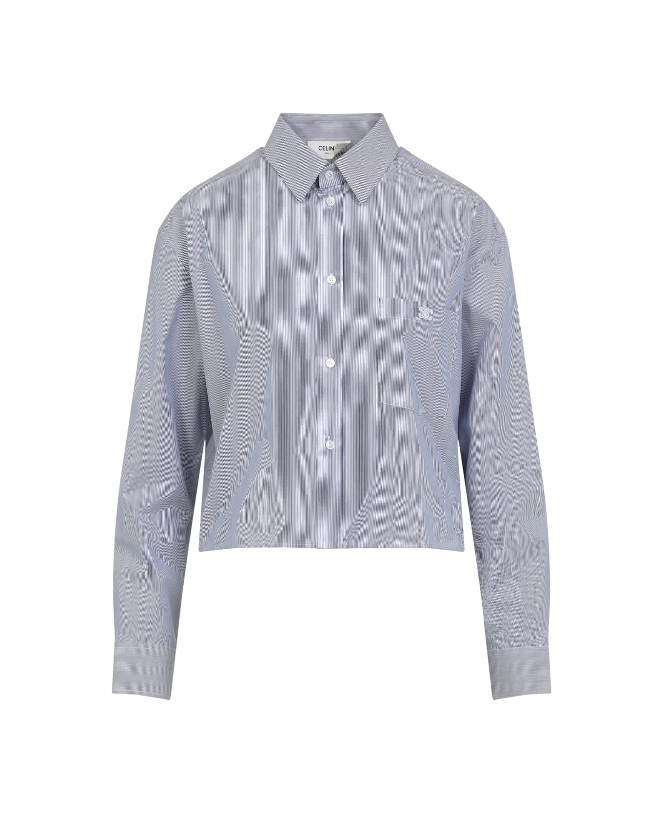 Celine Triomphe Cropped Shirt - Nq Craie Marine シャツ