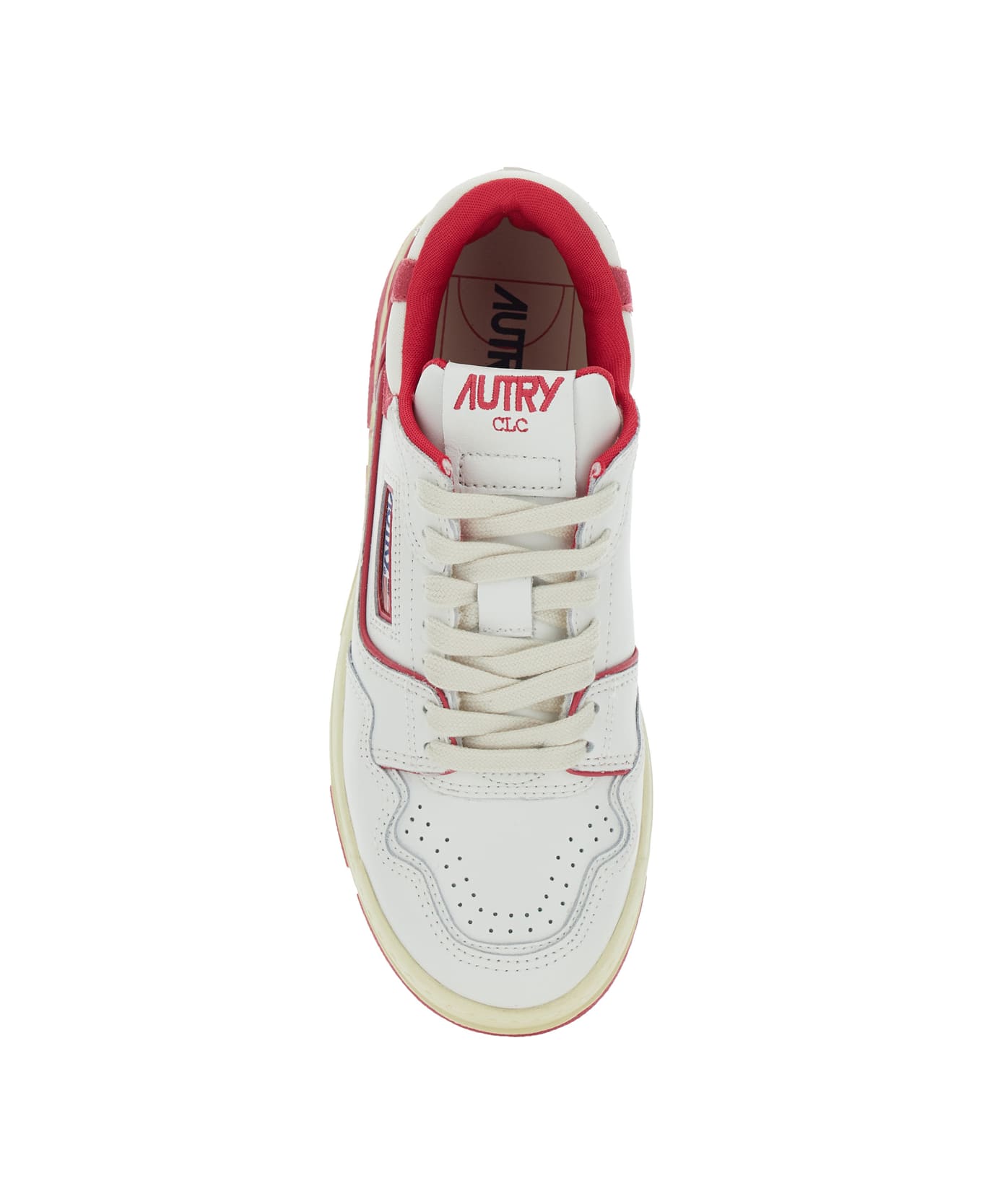 Autry 'clc' White Sneakers With Logo Patch On The Tongue And Logo Print On The Heel In Leather Blend Woman - White