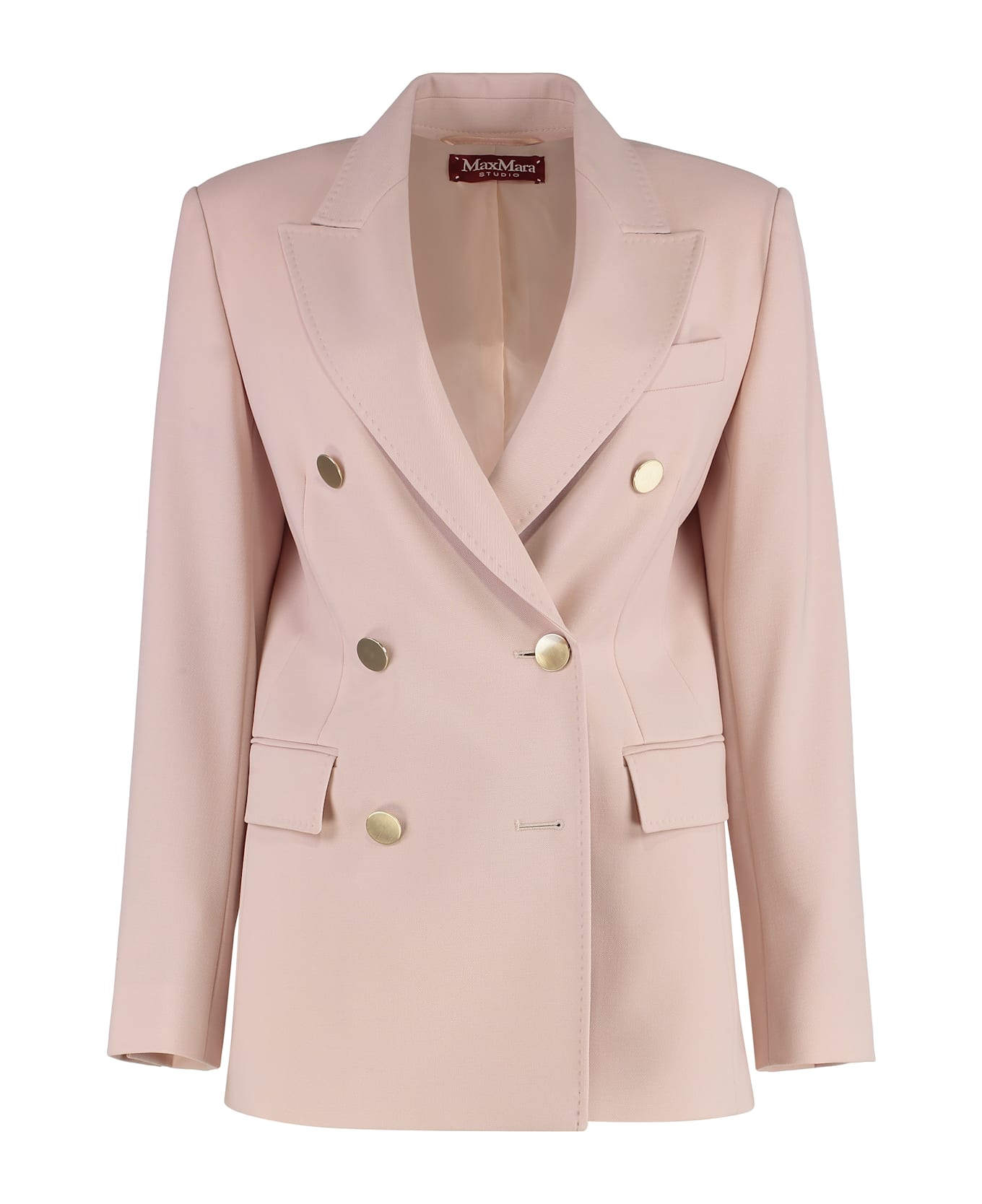 Max Mara Studio Edicola Double-breasted Wool Blazer - Pink