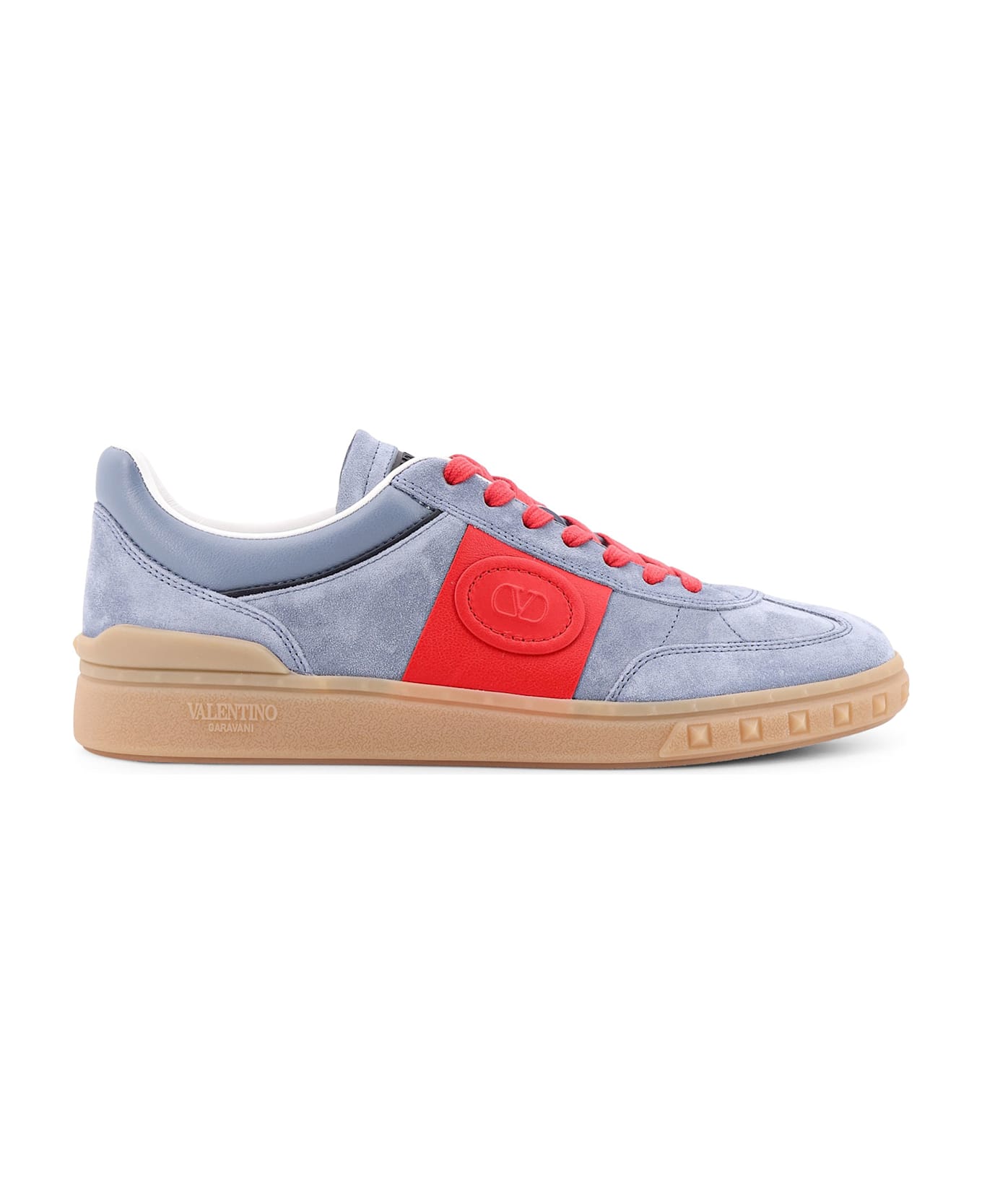 Valentino Garavani Upvillage Low Top Sneaker In Suede And Leather - Blue