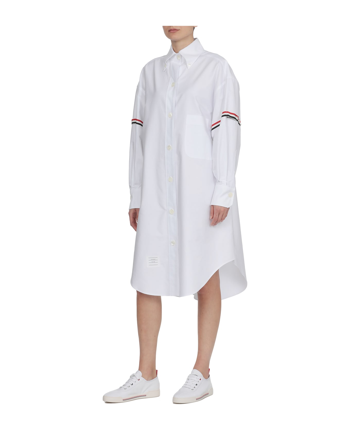 Thom Browne Shirt With Tricolor Details - WHITE