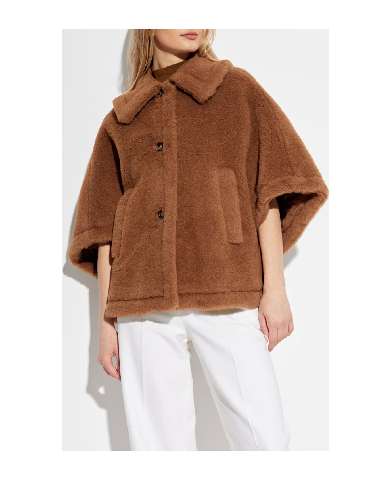 Max Mara Fur Poncho Tenebre - Camel