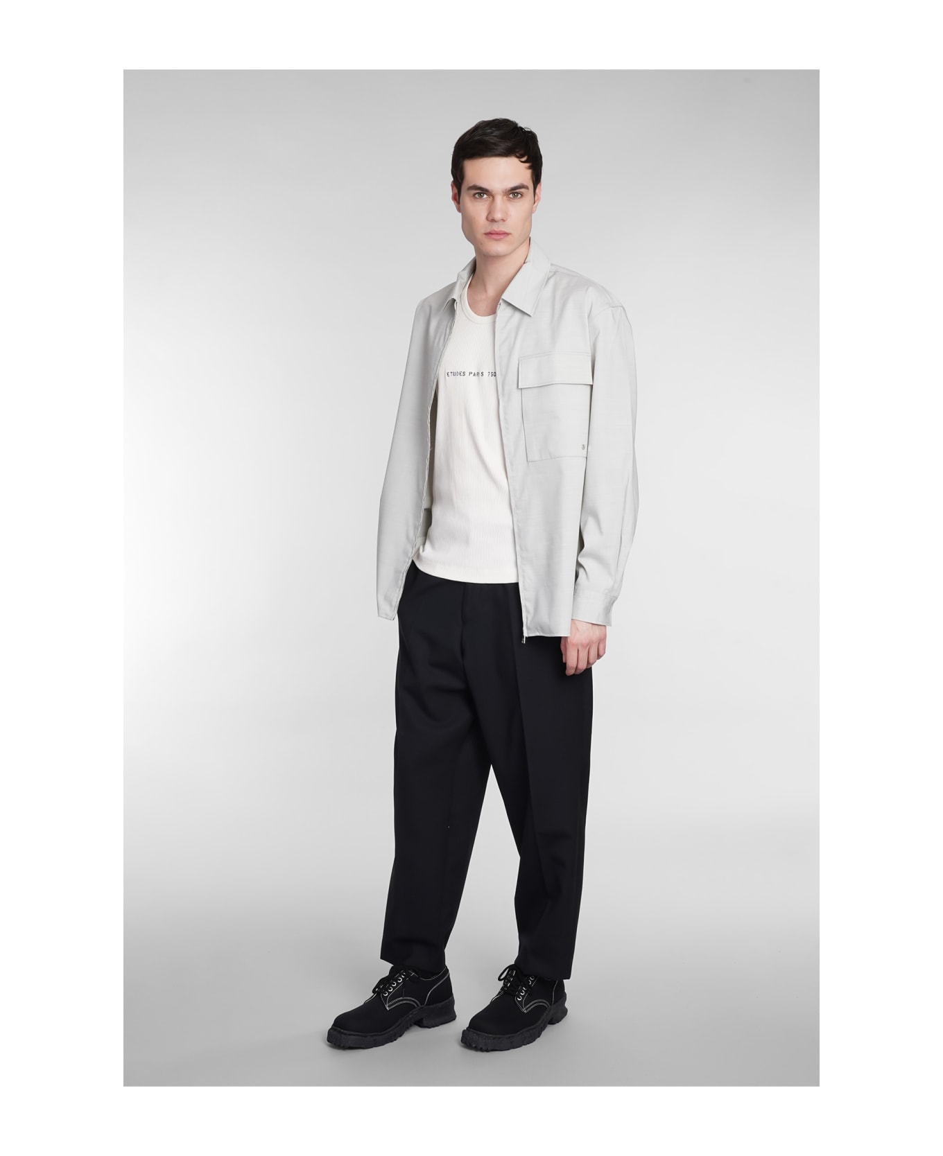 Études Shirt In Grey Wool - Grey