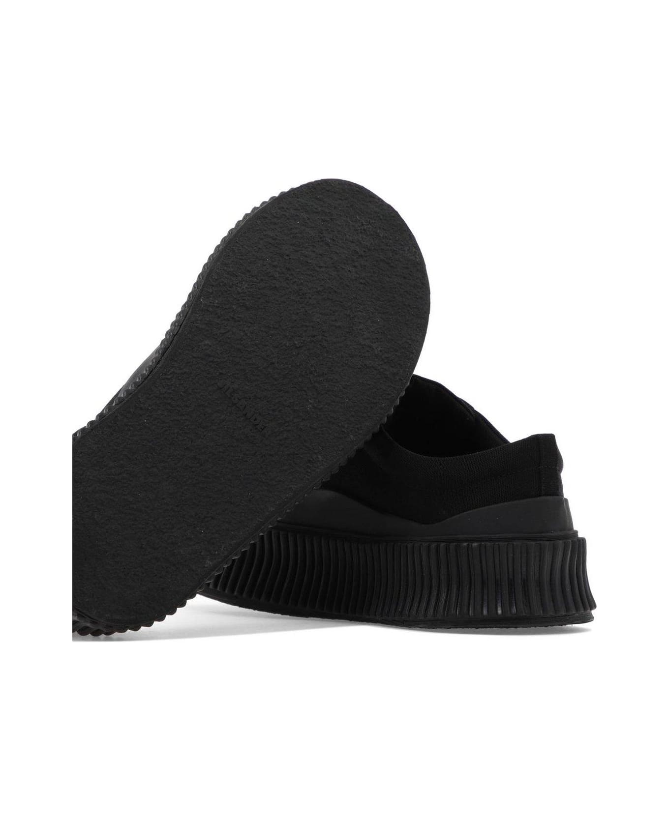 Jil Sander Ribbed Platform Low-top Sneakers - Black