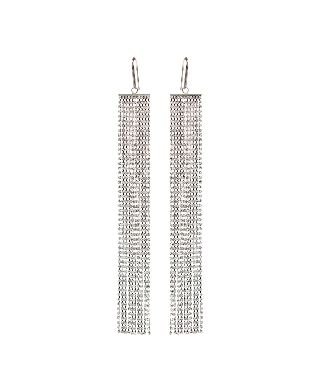Isabel Marant Silver-tone Drop Earrings With Crystal Embellishment In Brass Woman - Metallic