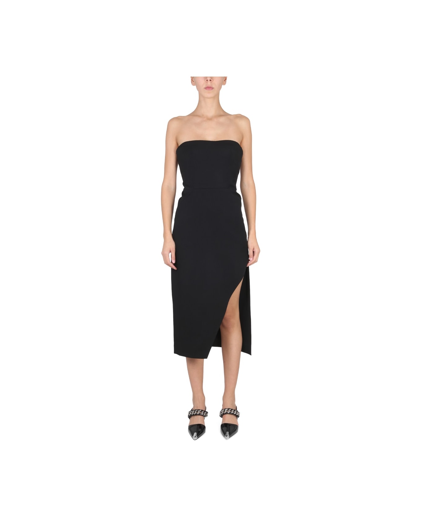 Alexander McQueen Strapless Midi Dress - BLACK ワンピース＆ドレス