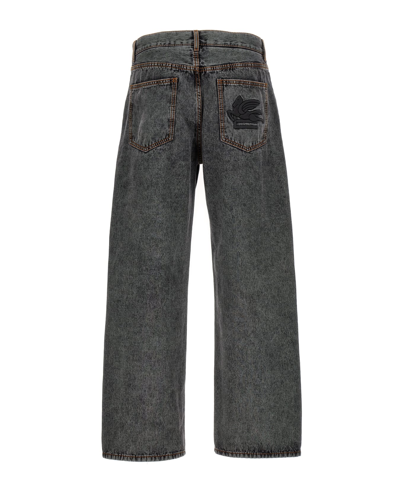 Etro Logo Embroidery Jeans - Gray