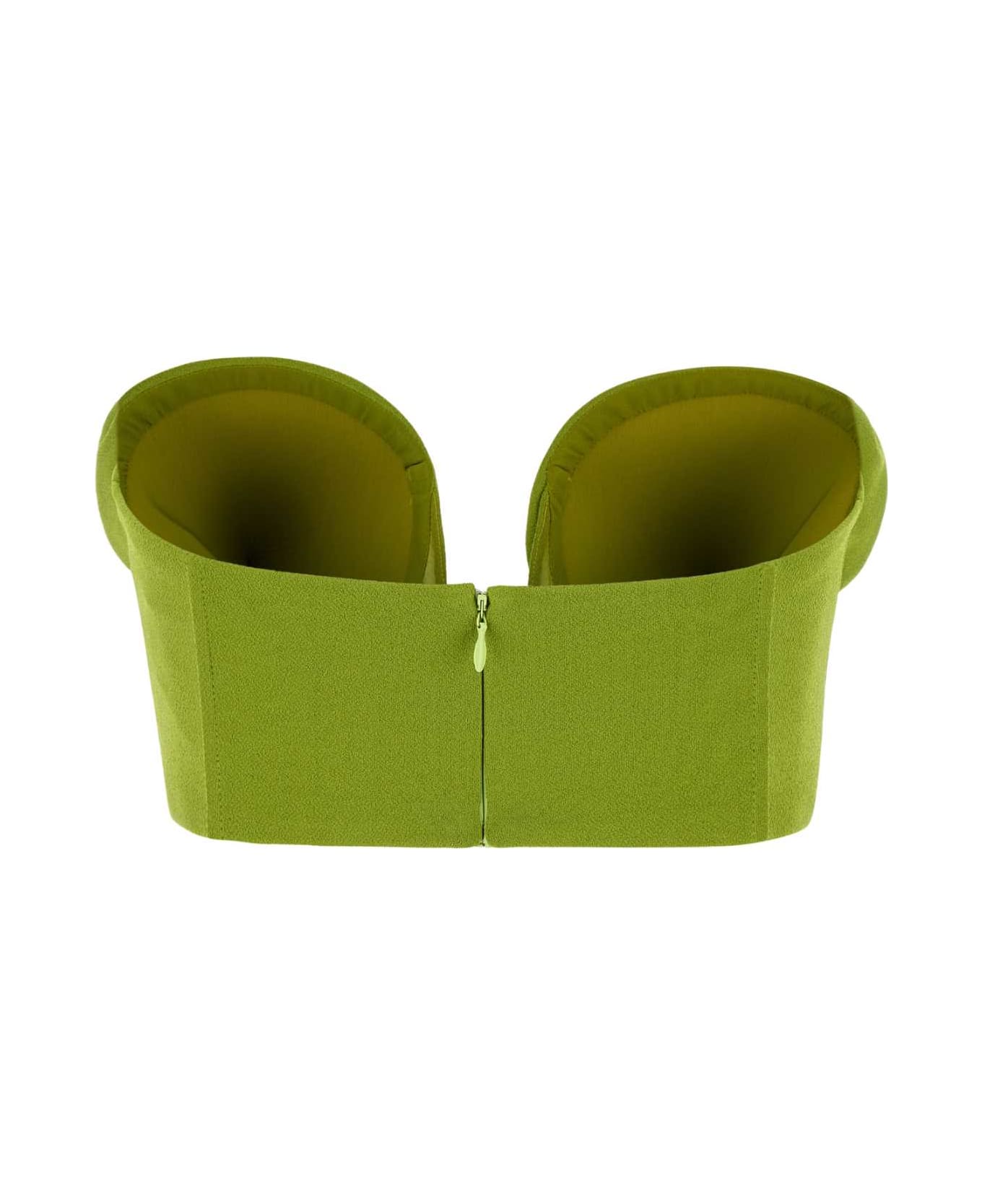 Jean Paul Gaultier Green Stretch Viscose Blend Crop-top - ACIDGREEN
