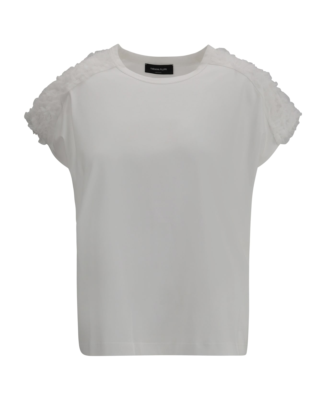 Fabiana Filippi T-shirt With Tulle Appliqués