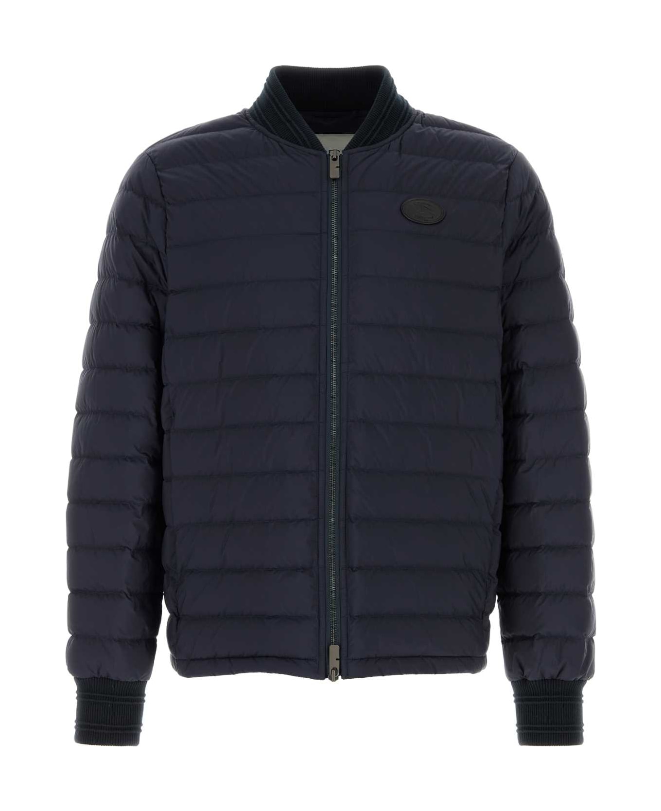 Burberry Navy Blue Nylon Down Jacket - NAVY