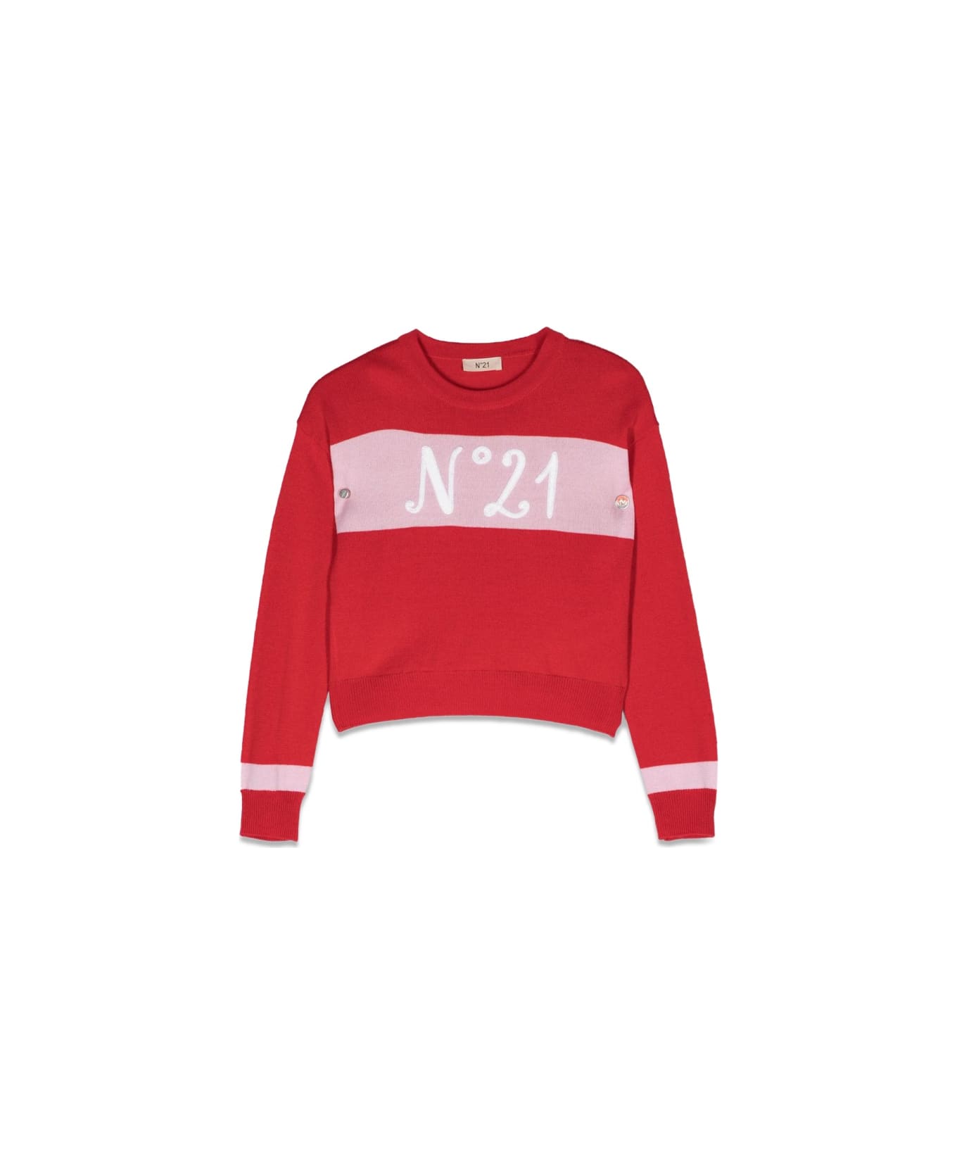 N.21 Logo Crew Neck Pullover - RED ニットウェア＆スウェットシャツ