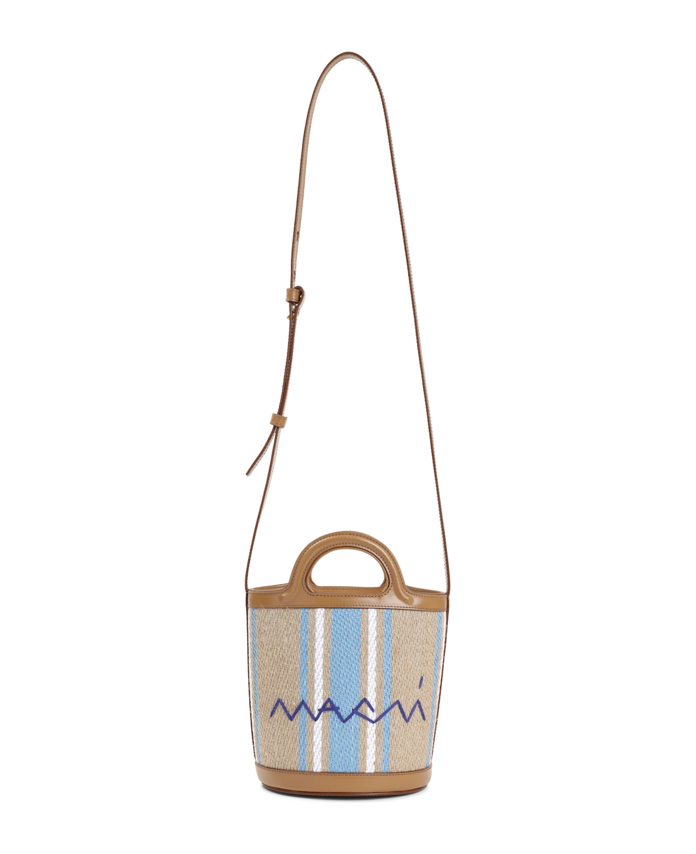 Marni Tropicalia Mini Bucket Handbag - Cigar Opal Lily White