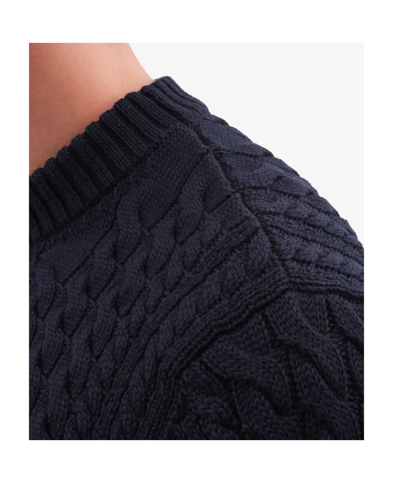 Larusmiani Cable Knit Sweater 'col Du Pillon' Sweater - MidnightBlue