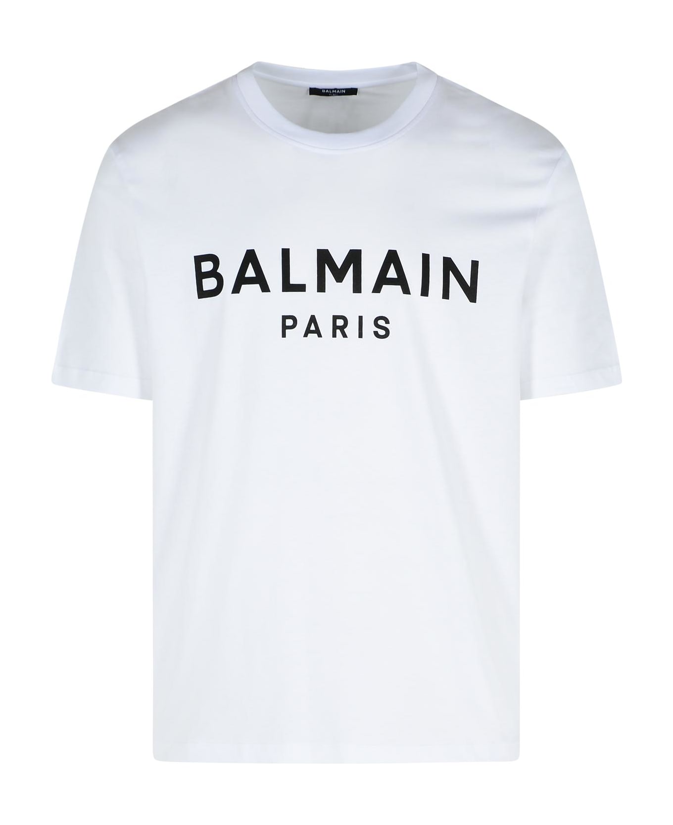 Balmain White Cotton T-shirt - Gab Blnc Noir