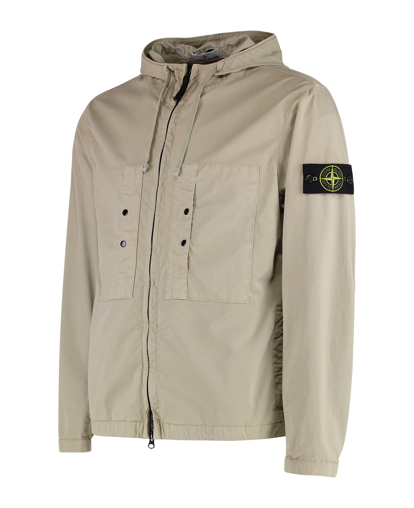 Stone Island Hooded Cotton Jacket - Sand