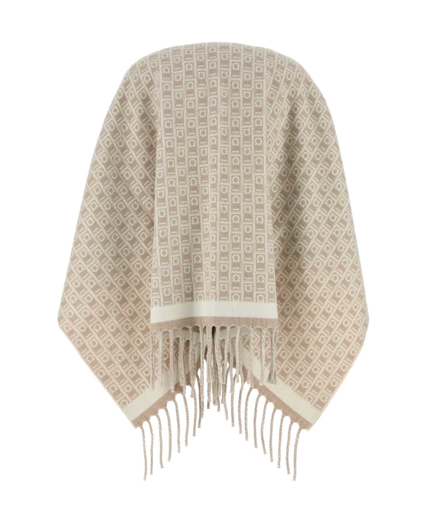 Ferragamo Embroidered Wool Reversible Cape - MASCARPONE