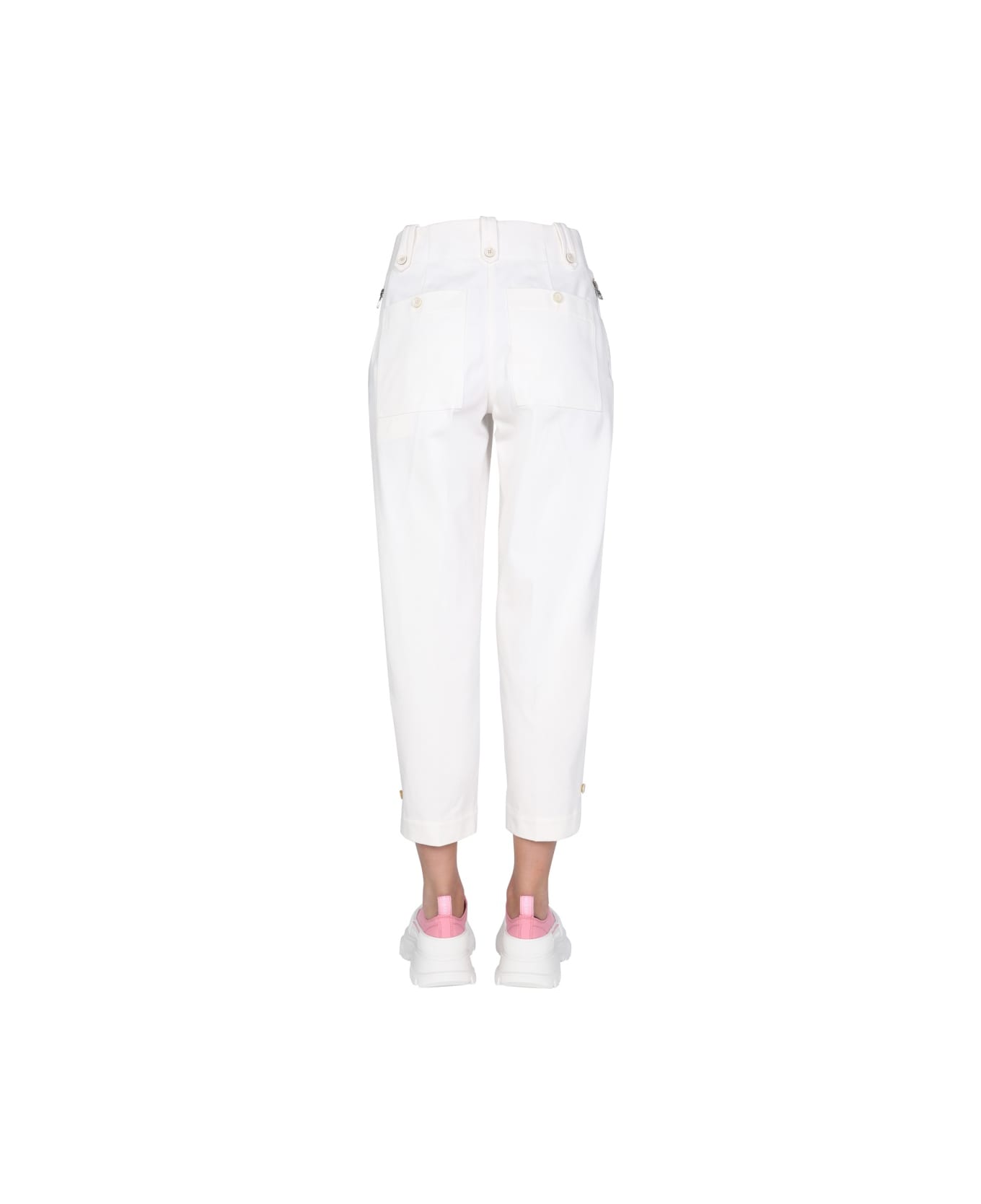 Alexander McQueen Gabardine Military Trousers - WHITE