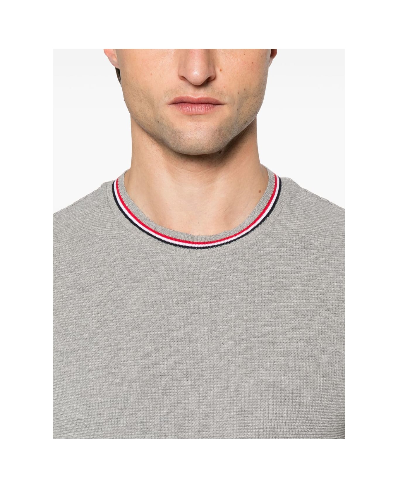 Thom Browne Rwb Cotton T-shirt - Light Grey