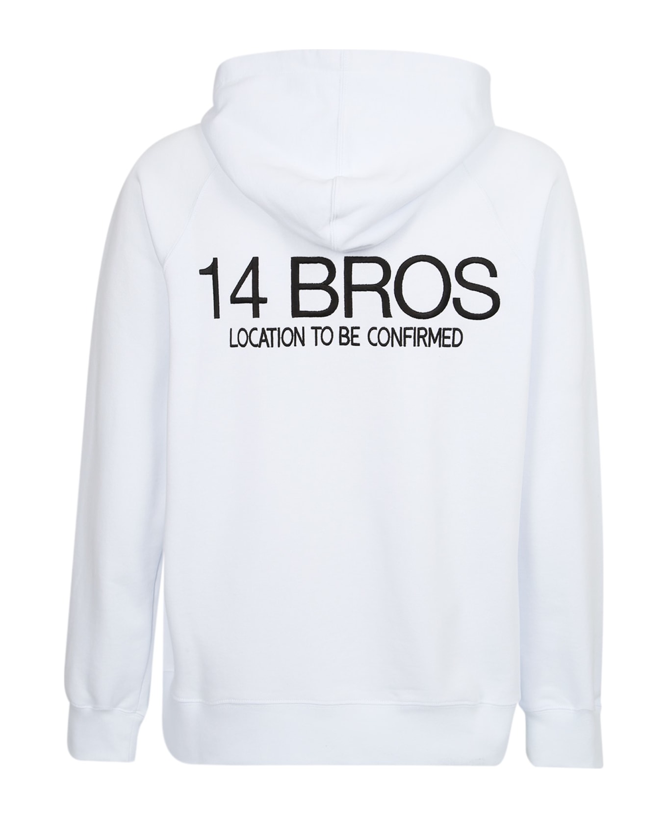 14 Bros Logo Drawstring Hoodie - White