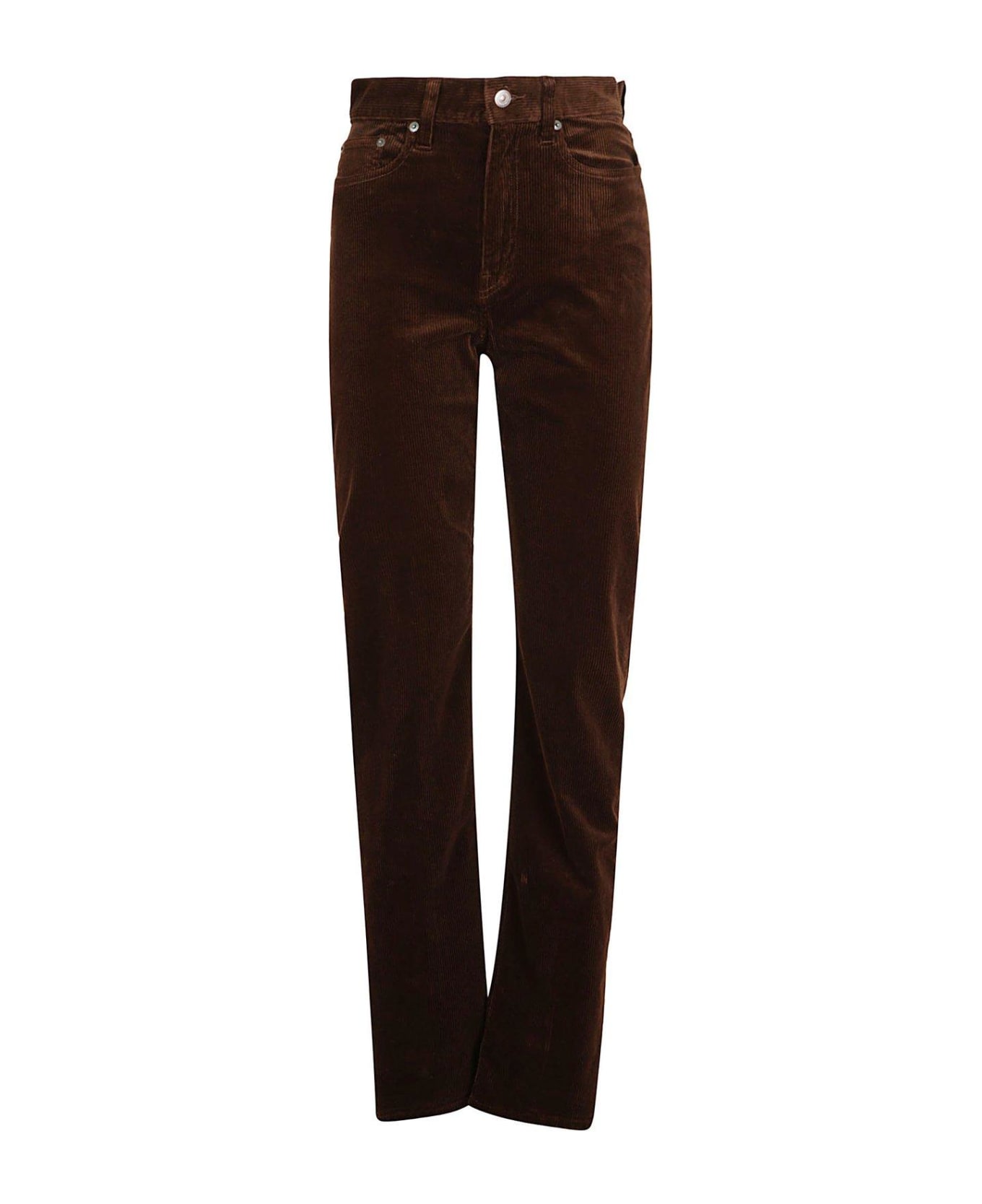 Ralph Lauren Button Detailed Straight Leg Trousers - American Brown