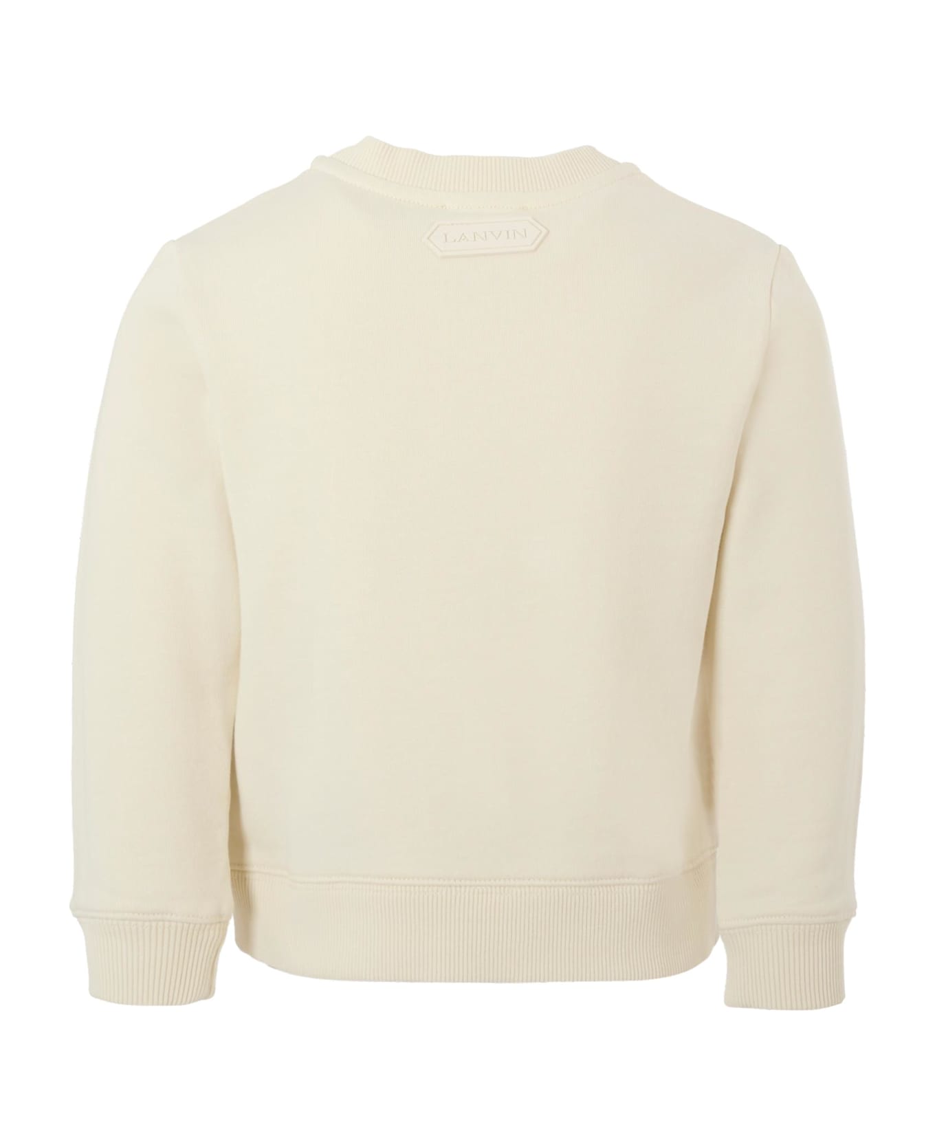 Lanvin Ivory Sweatshirt For Boy With Sneakers Print - Ivory