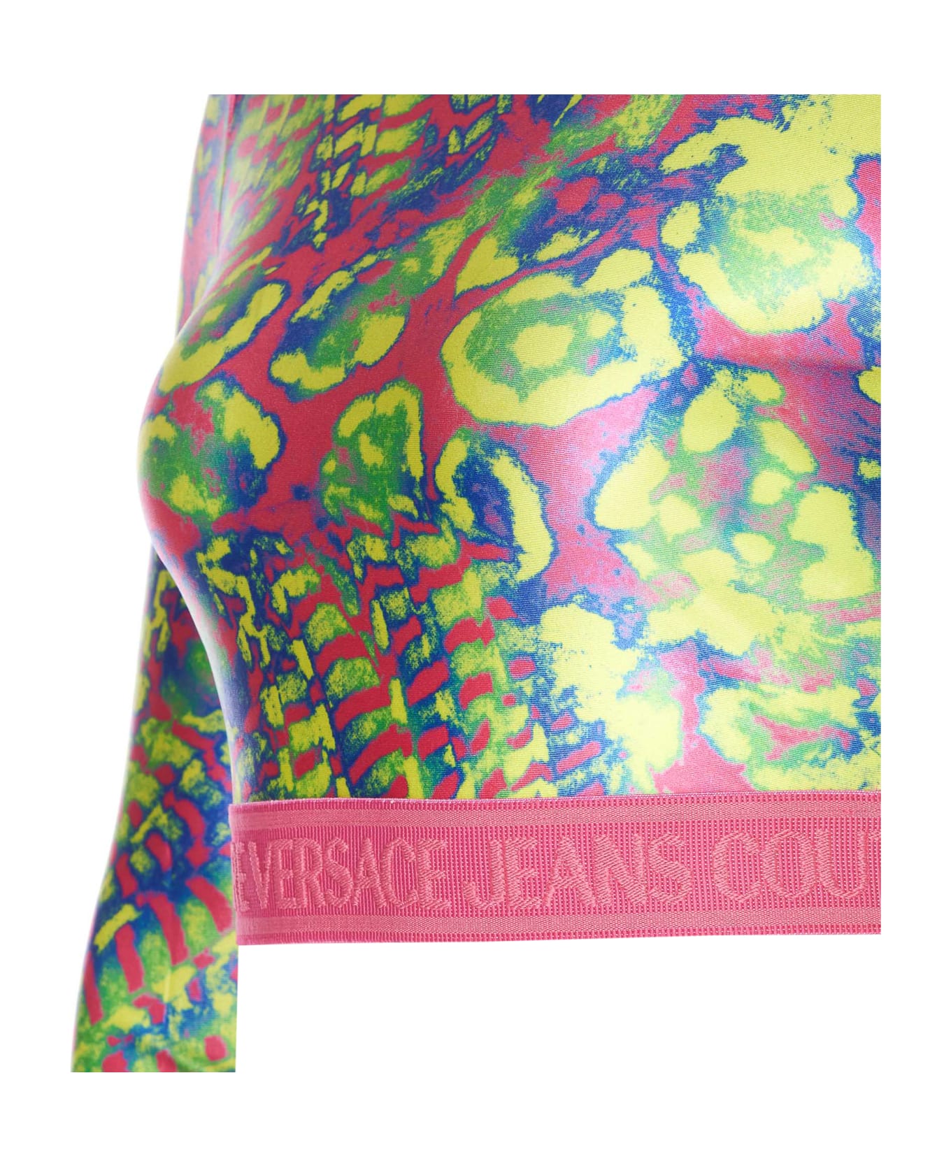 Versace Jeans Couture Animalier Print Top - Green