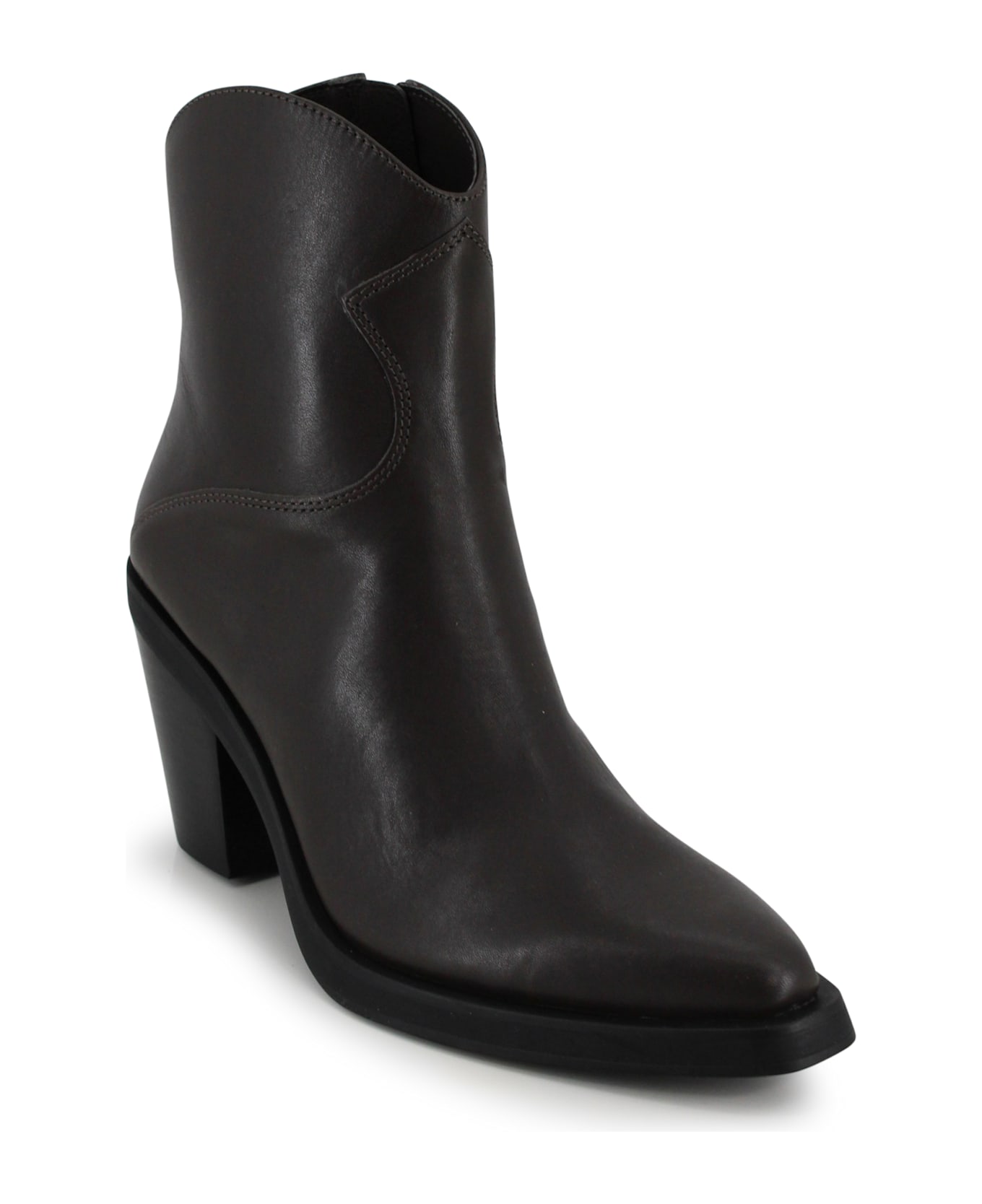Ash Short Brown Leather Boots - Brown