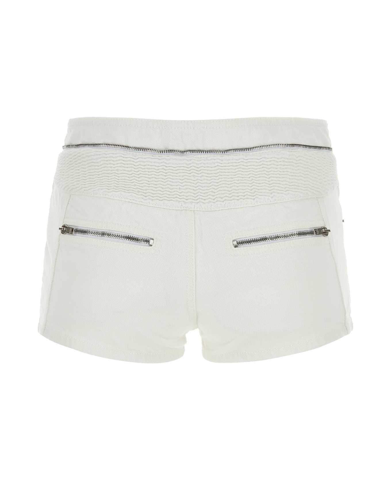 Isabel Marant White Denim Lary Shorts - White