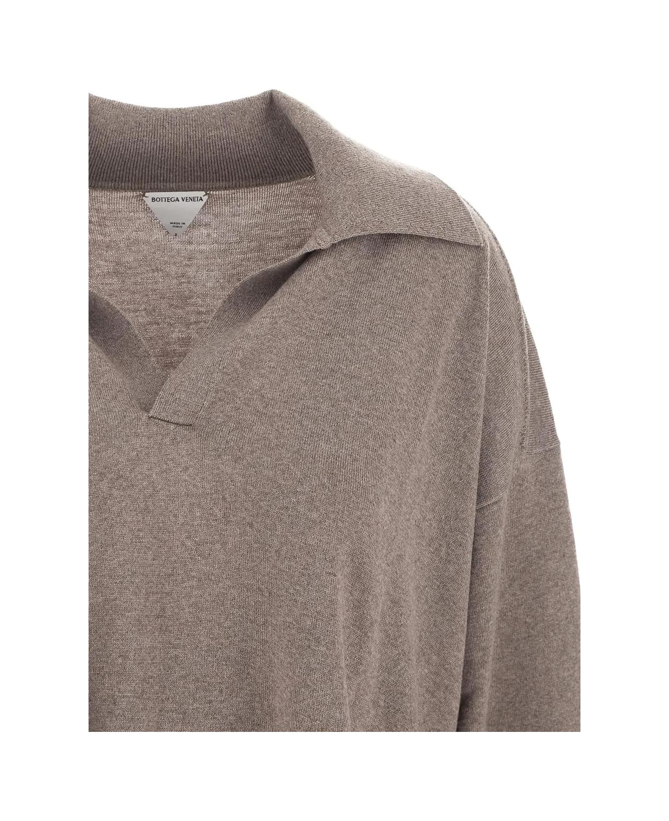 Bottega Veneta Wool Knit Polo Mariners Shirt - RIVERBED