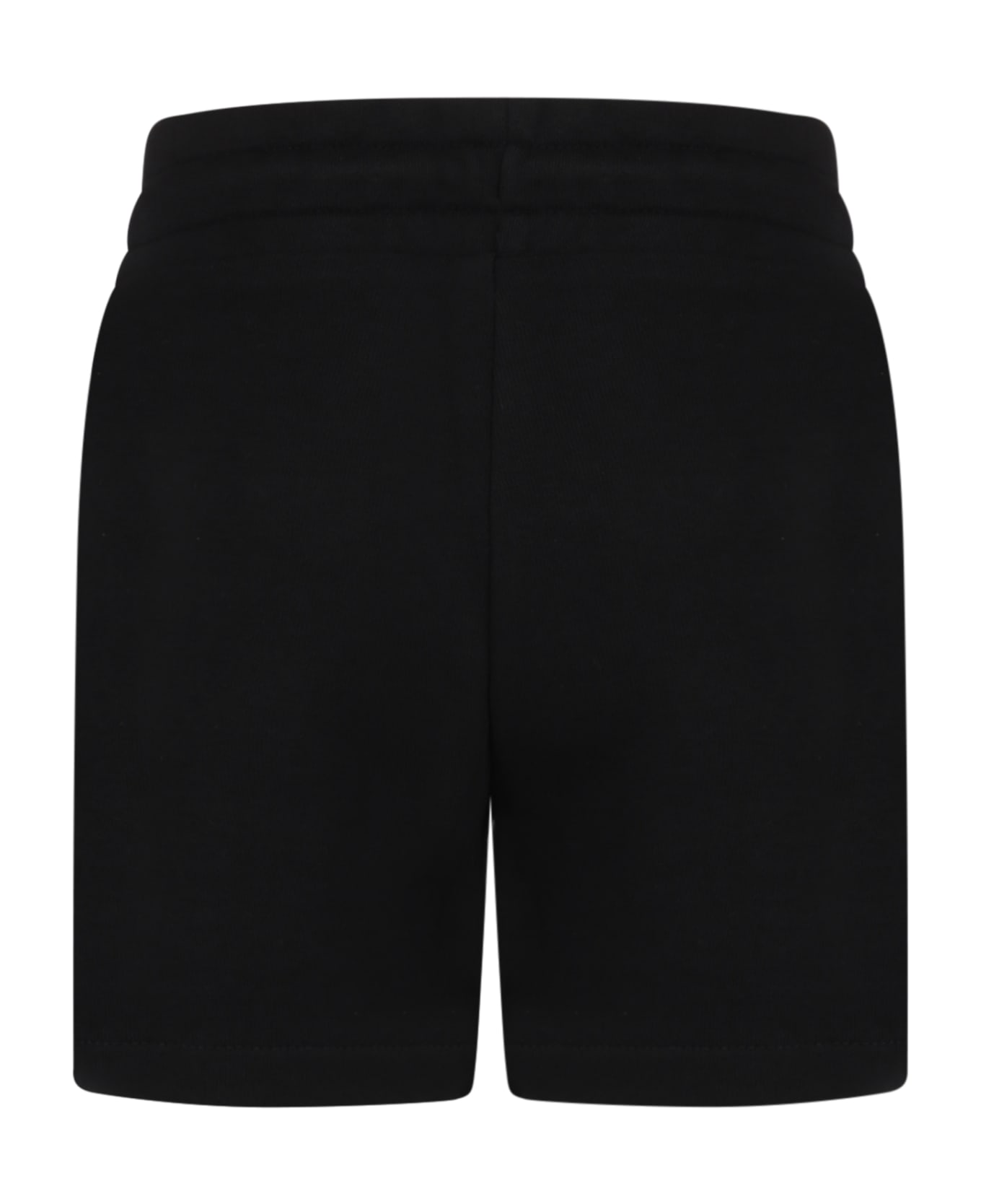 DKNY Black Shorts For Girl With White Logo - B Nero