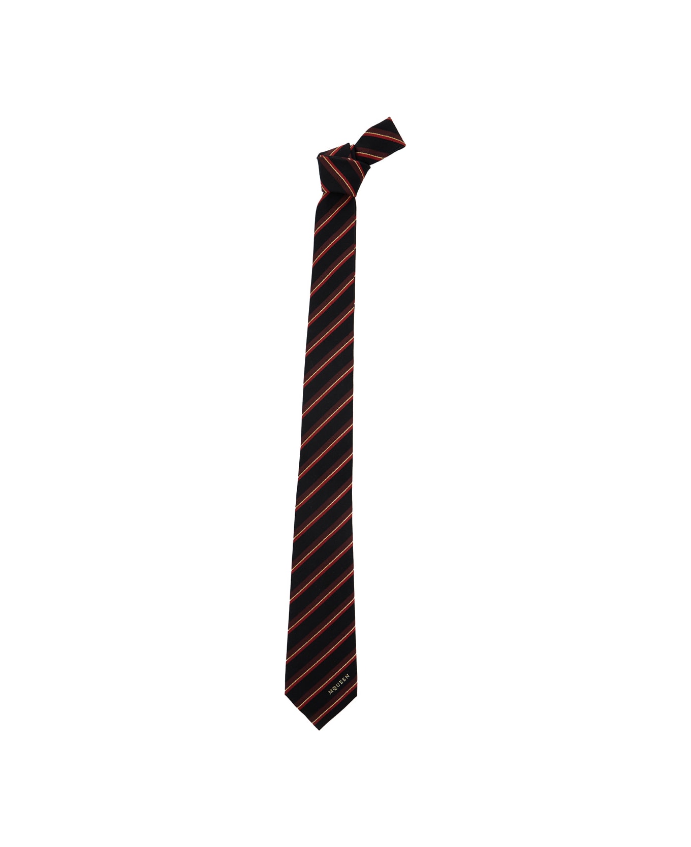 Alexander McQueen Multicolor Tie With Striped Motif In Wool Man - Multicolor