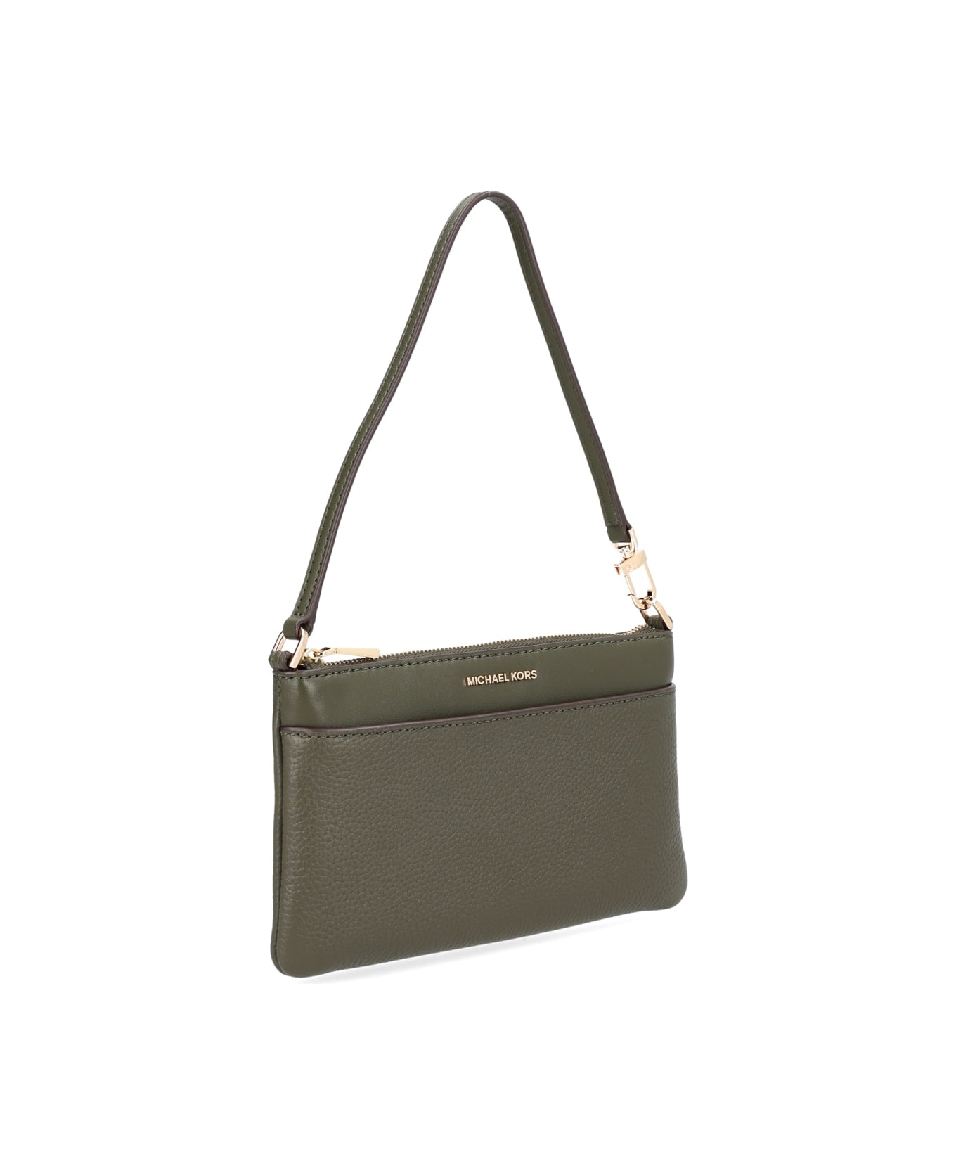 Michael Kors Leather Clutch Bag - GREEN