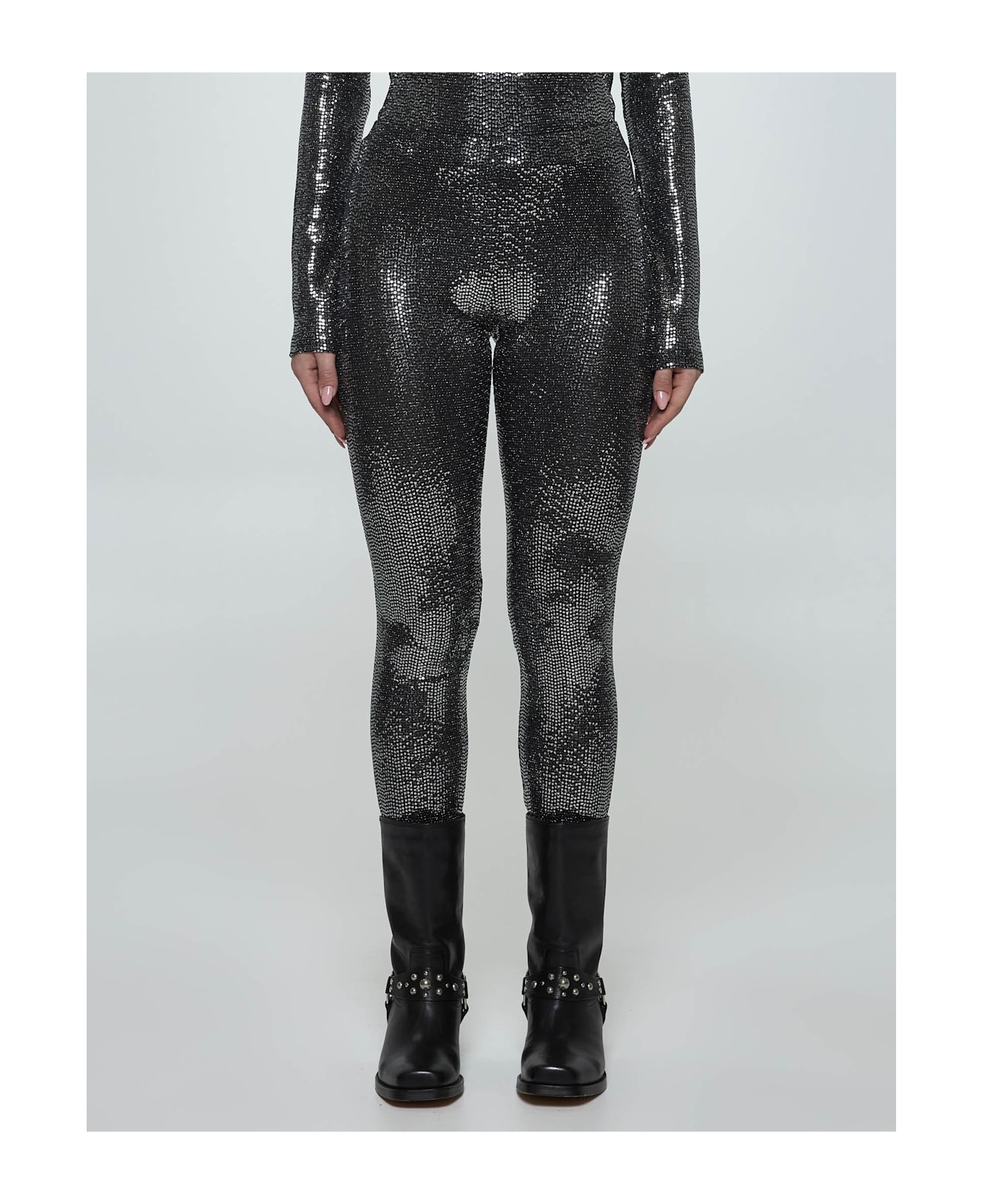 Isabel Marant Joshua Shiny Jersey Leggings - Black