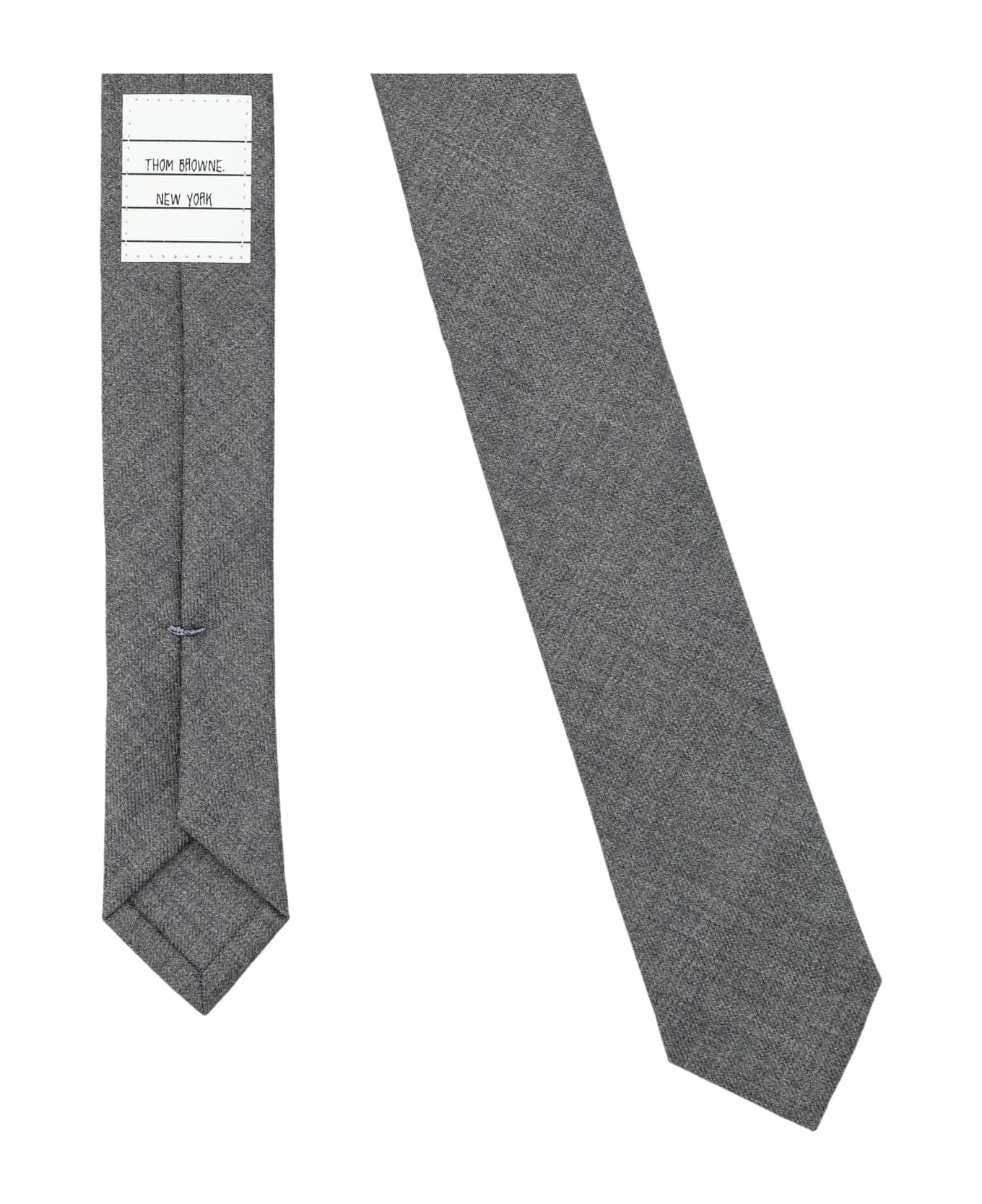 Thom Browne Super 120's Twill Necktie - MED GREY