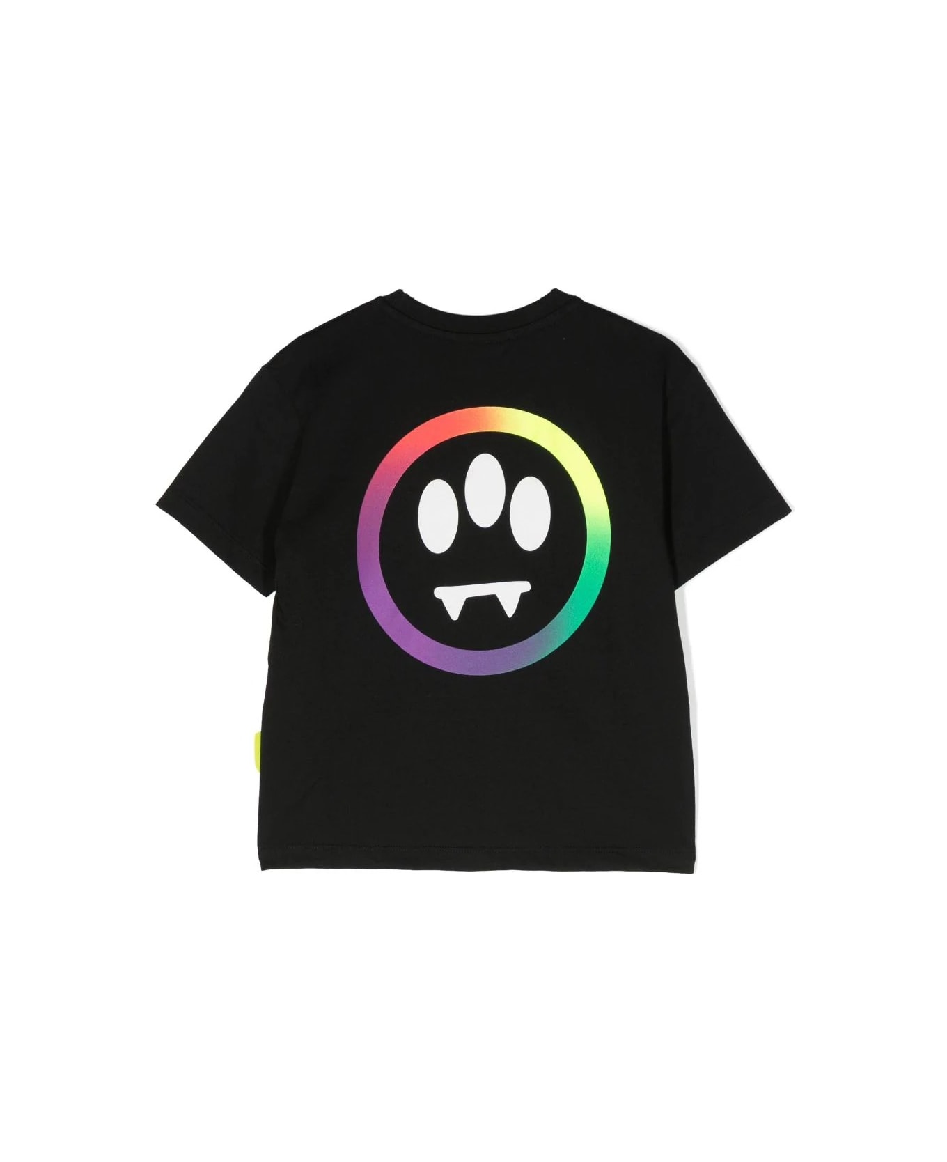 Barrow Black T-shirt With Multicoloured Lettering Logo - Nero/black