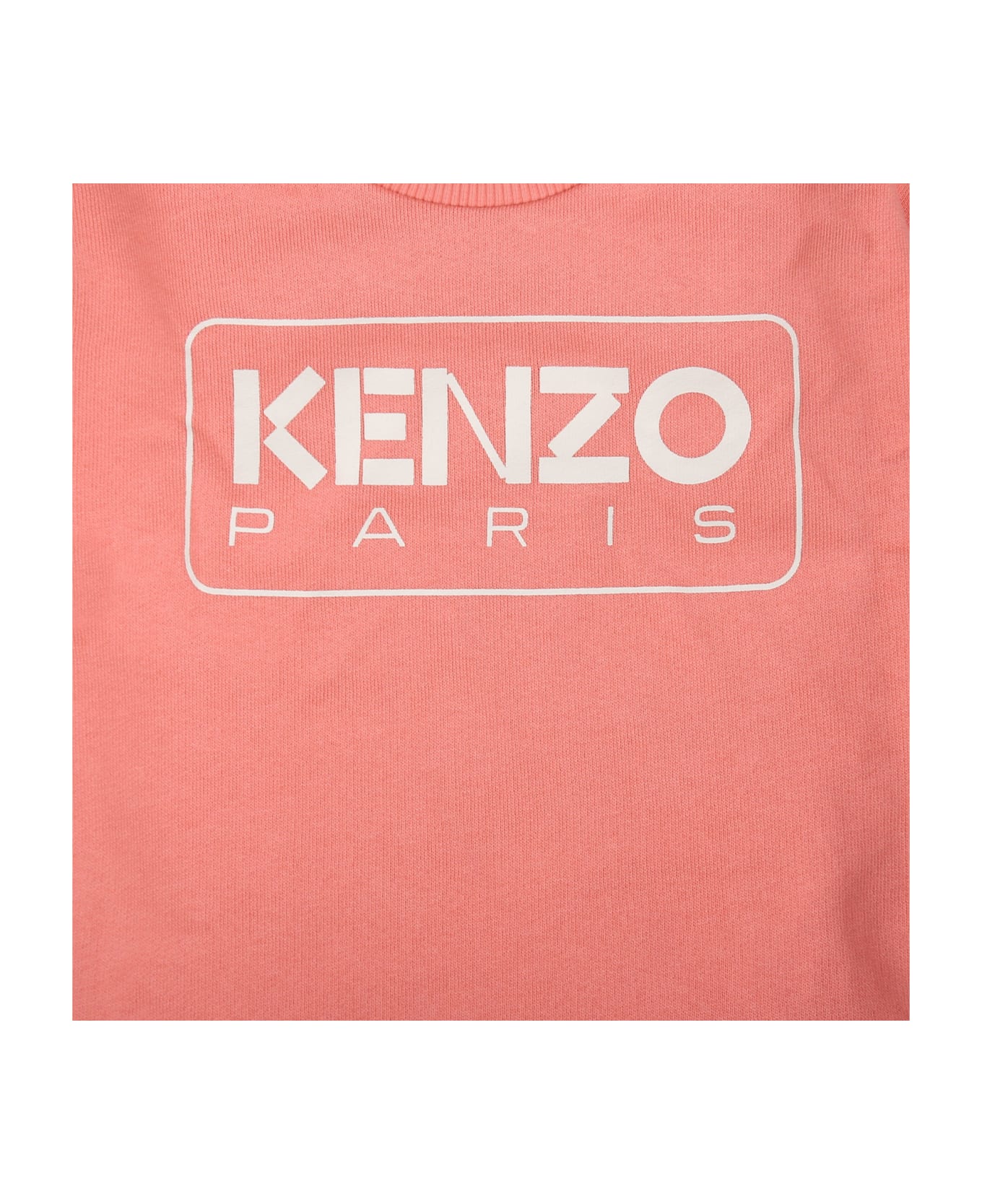 Kenzo Kids Pink Suit For Baby Girl With Logo - Pink