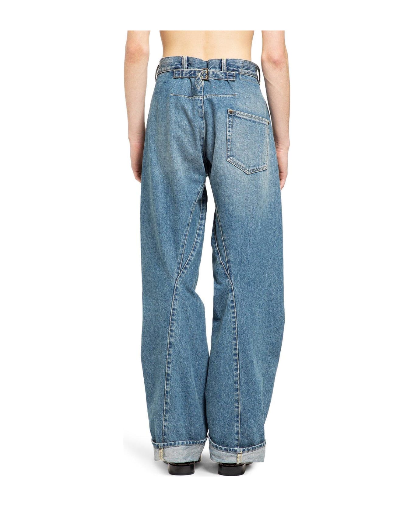 Maison Margiela Mid-rise Seam-detailed Tapered Jeans - BLUE